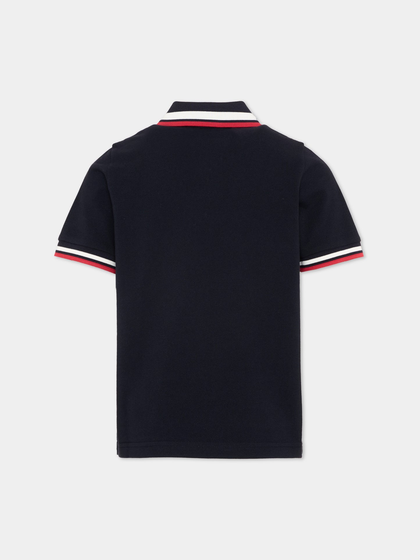 Polo blu per bambini con logo,Moncler Kids,L1954 8A00012 8496W 778