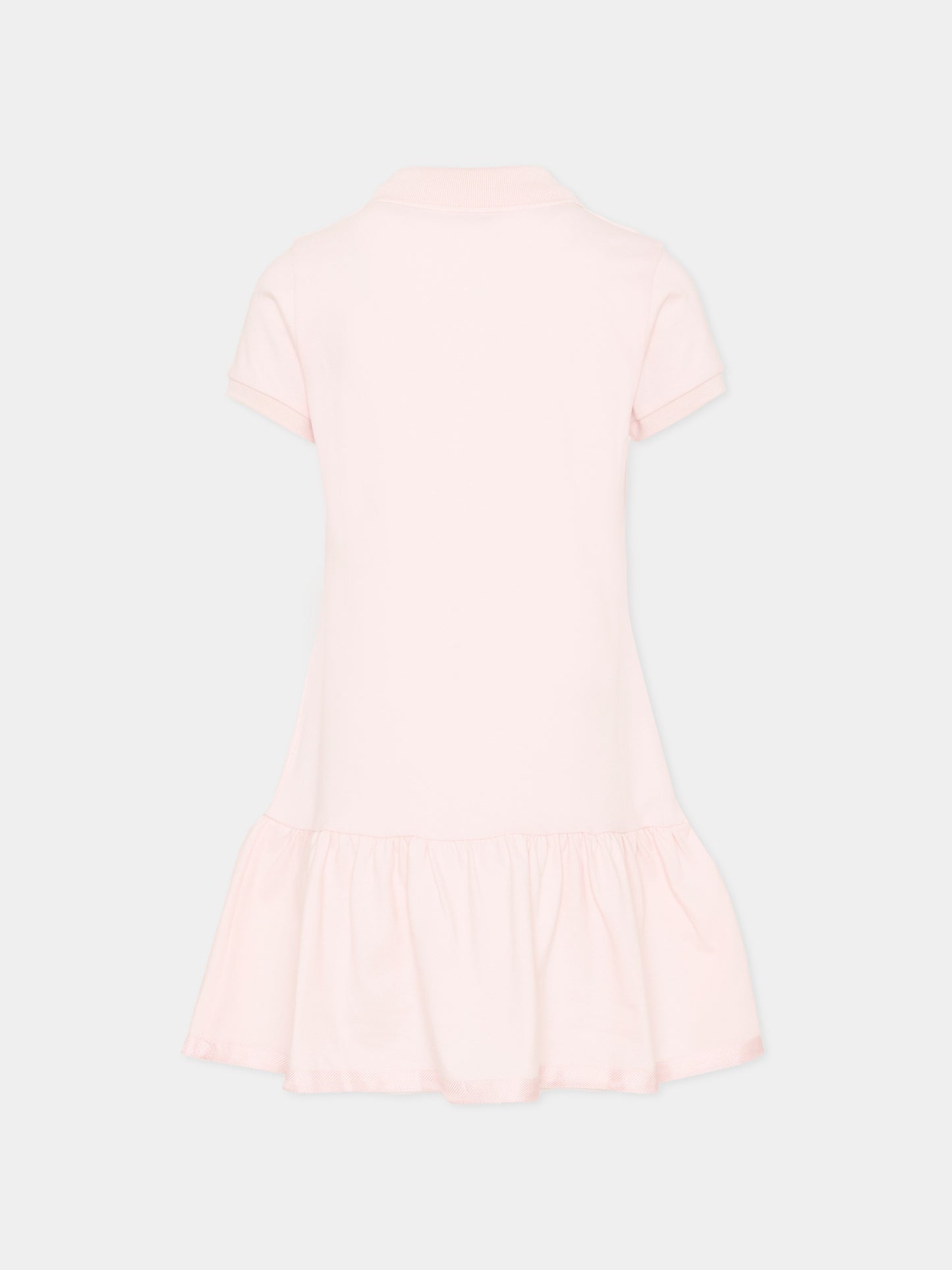 Vestito rosa polo per bambina con logo,Moncler Kids,L1954 8I00014 8496F 503
