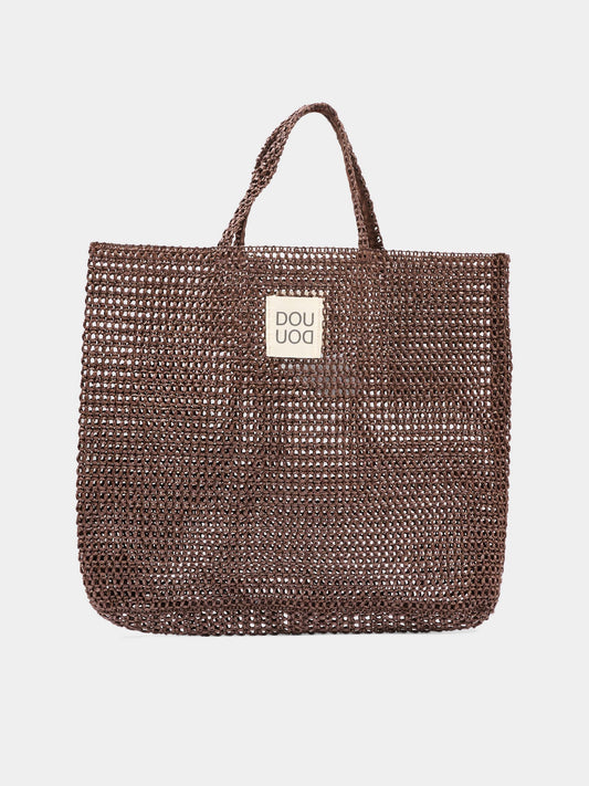 Borsa marrone per bambina in rete
