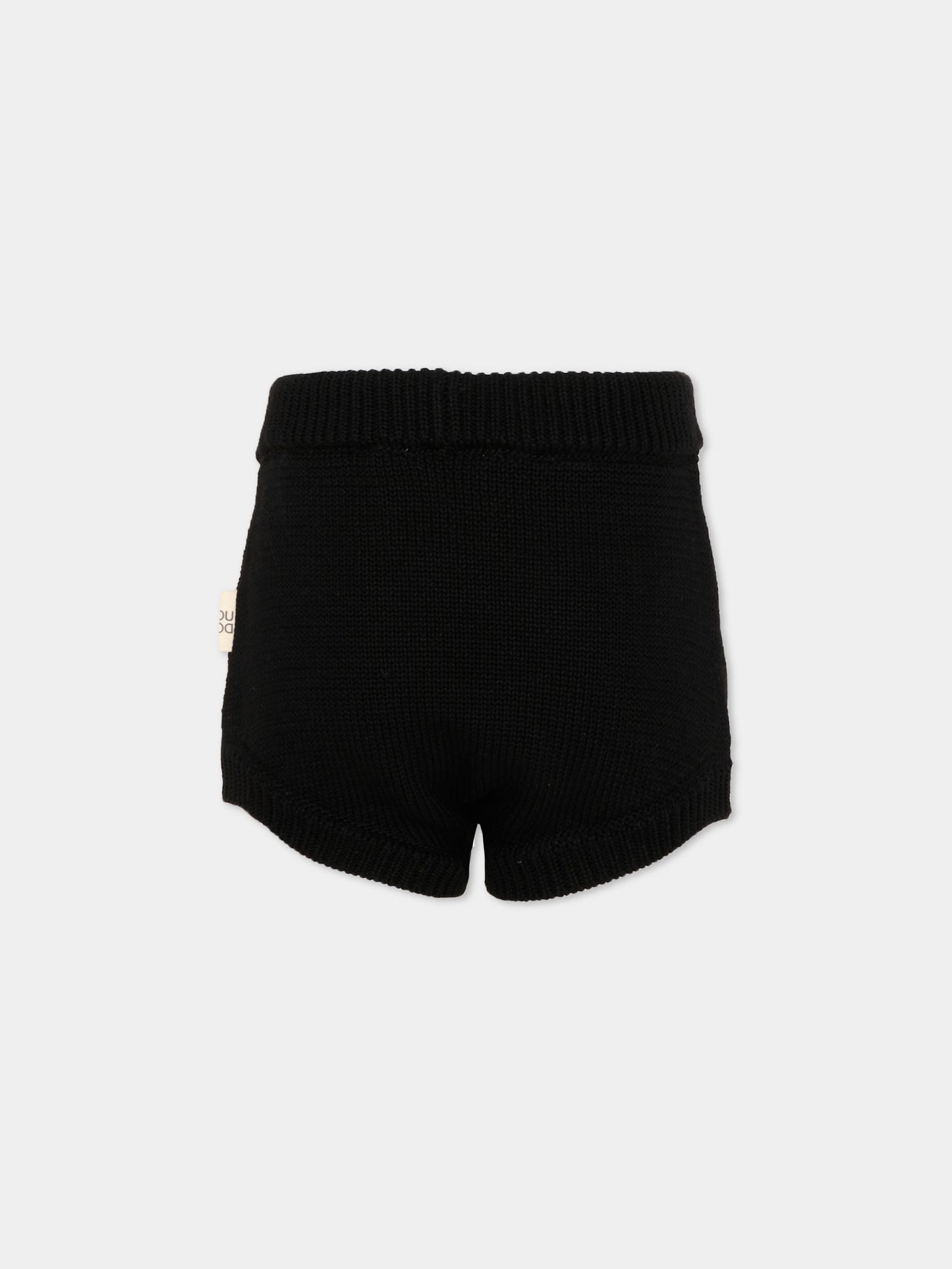 Shorts neri per bambina in maglia,Douuod Kids,DY6B19-X0071 930