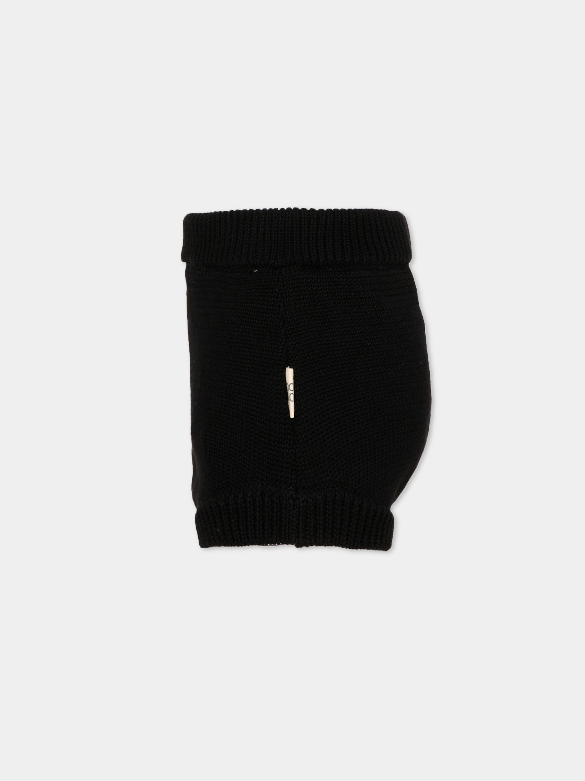 Shorts neri per bambina in maglia,Douuod Kids,DY6B19-X0071 930