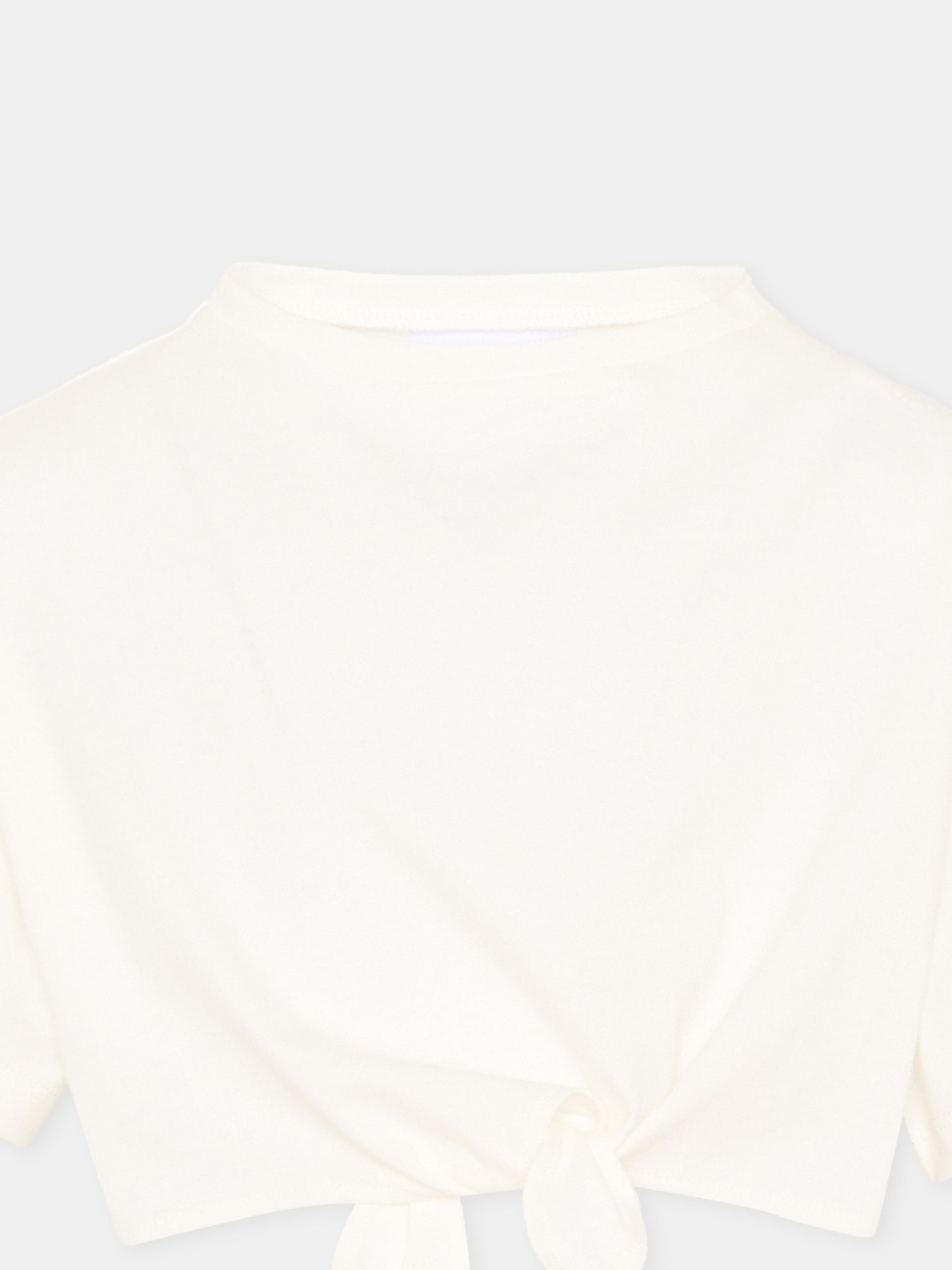 T-Shirt avorio per bambina cropped,Douuod Kids,DY8A11-Z3708 101