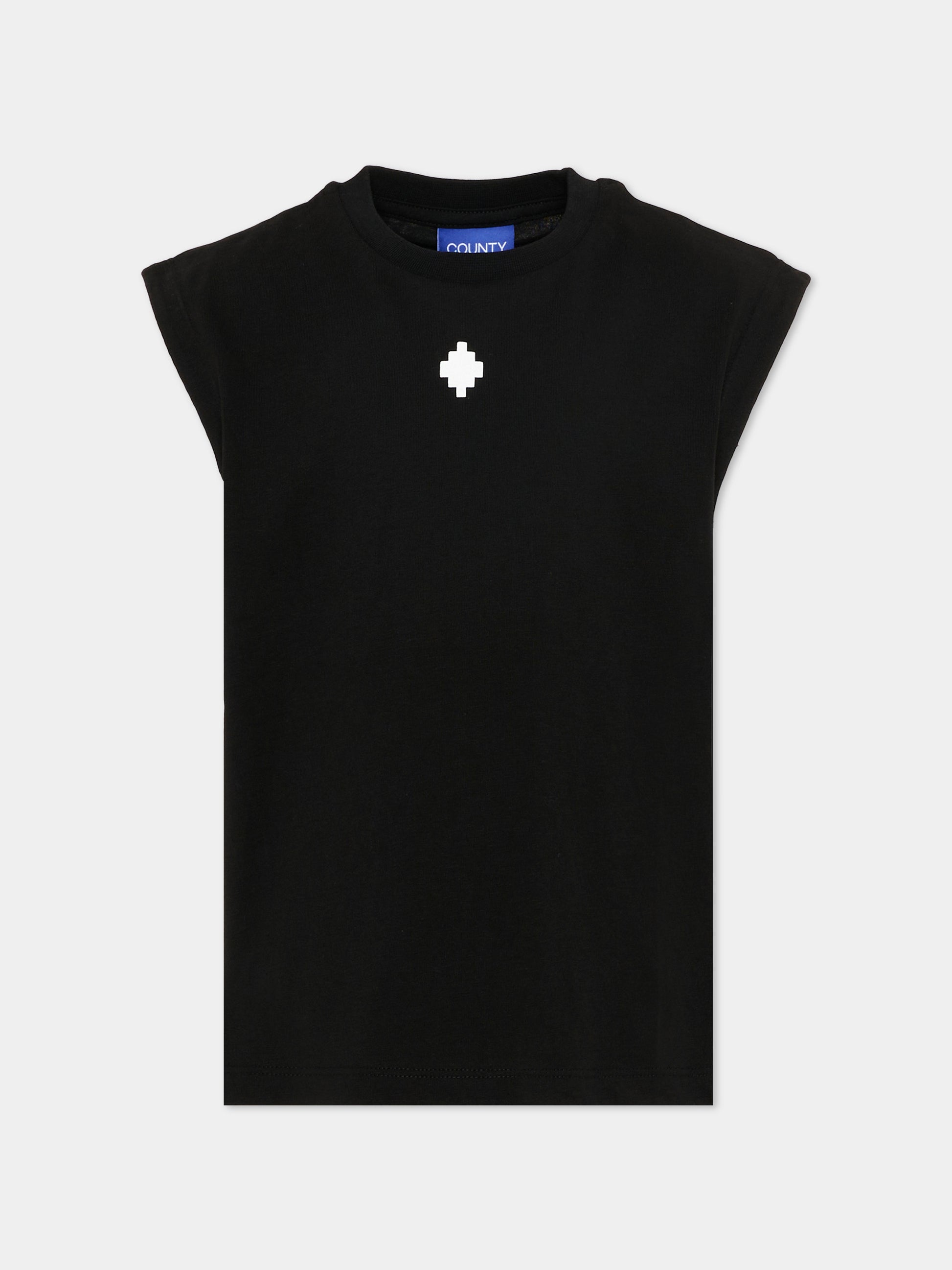 T-Shirt nera per bambino con logo,County Of Milan Kids,S6CMJBTH007 110