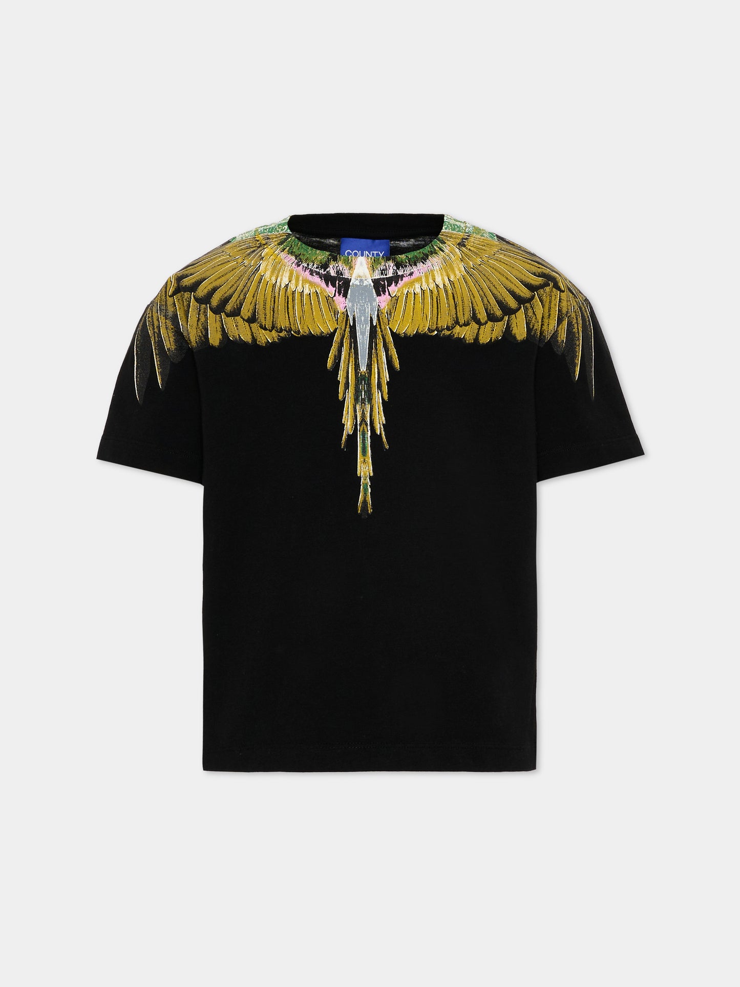 T-shirt nera per bambino con ali,County Of Milan Kids,S6CMJBTH021 110