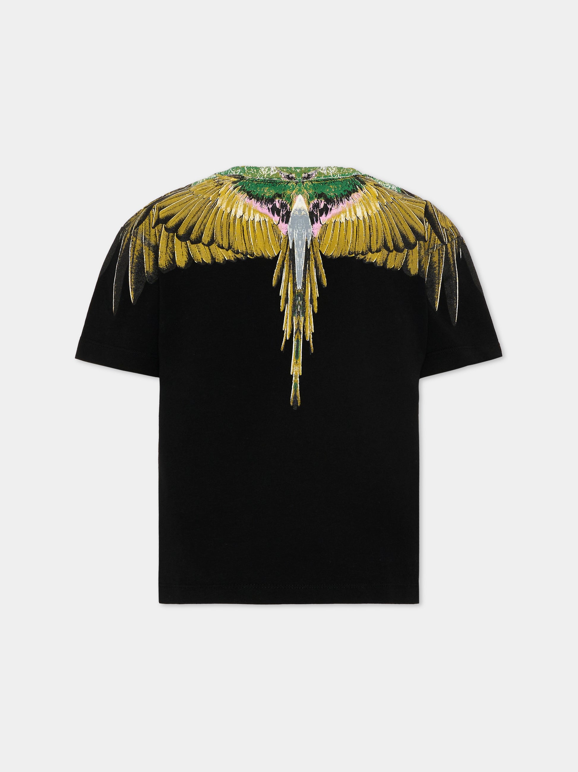 T-shirt nera per bambino con ali,County Of Milan Kids,S6CMJBTH021 110