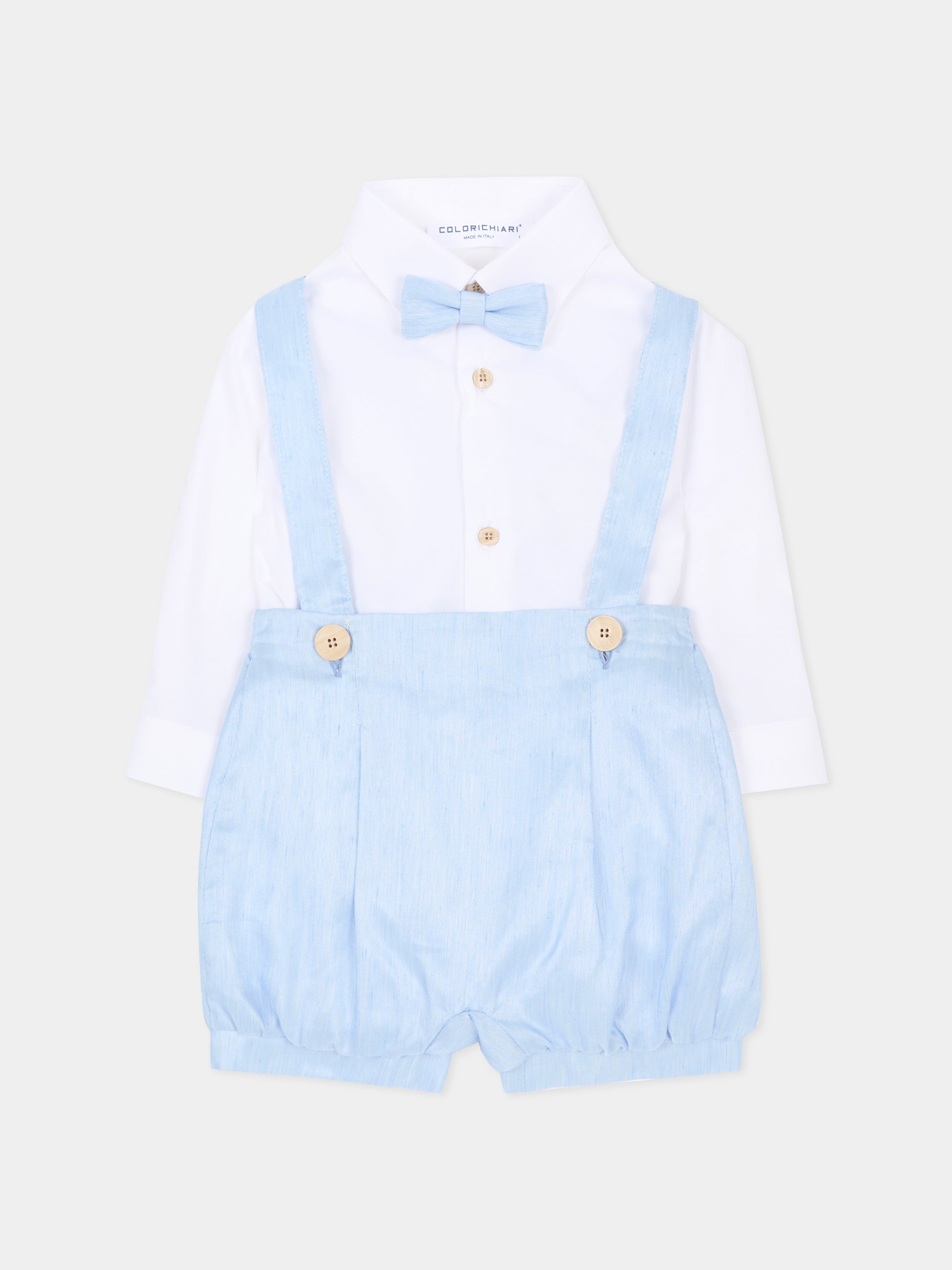 Completo elegante celeste per neonato,Colorichiari,MN308401 4884A 53