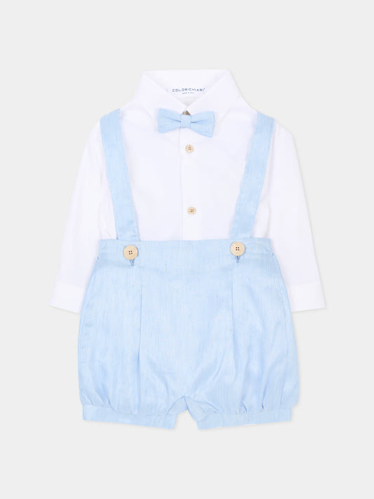 Completo elegante celeste per neonato,Colorichiari,MN308401 4884A 53