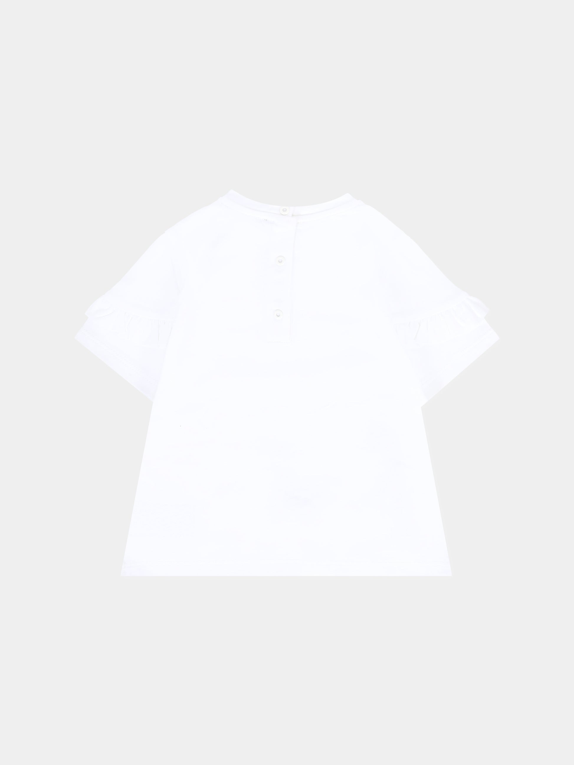 T-shirt bianca per neonata con logo rosa,Balmain Kids,6R8001 Z0738 100RS