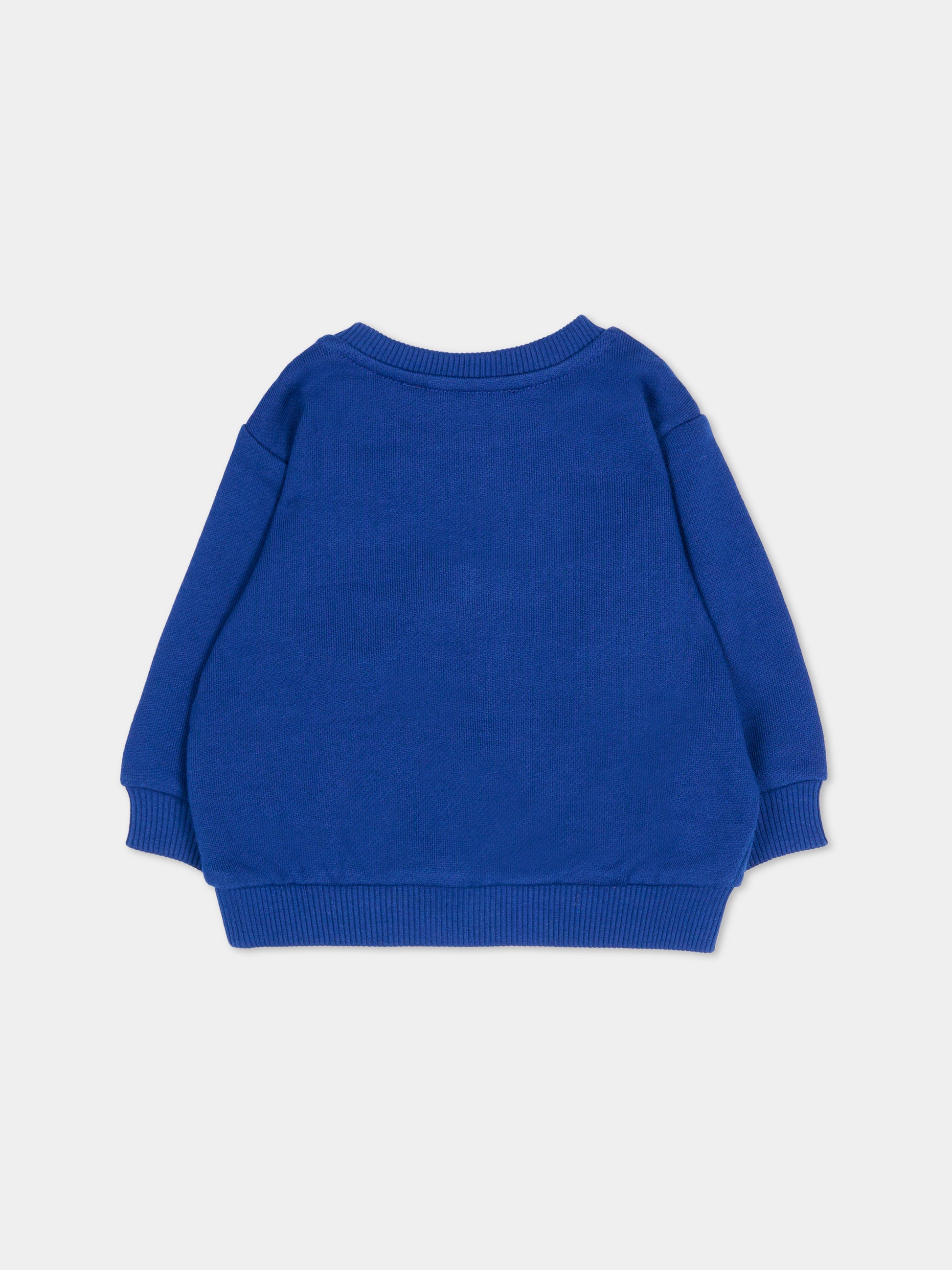 Felpa blu per neonato con loghi bianchi,Balmain Kids,6R4520 Z0001 624BC