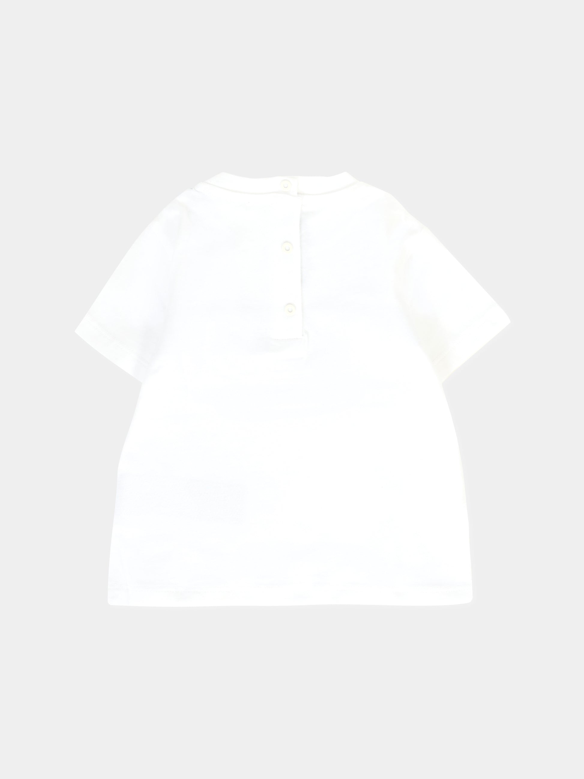 T-shirt bianca per neonati con logo,Balmain Kids,BT8641 Z0082 100OR