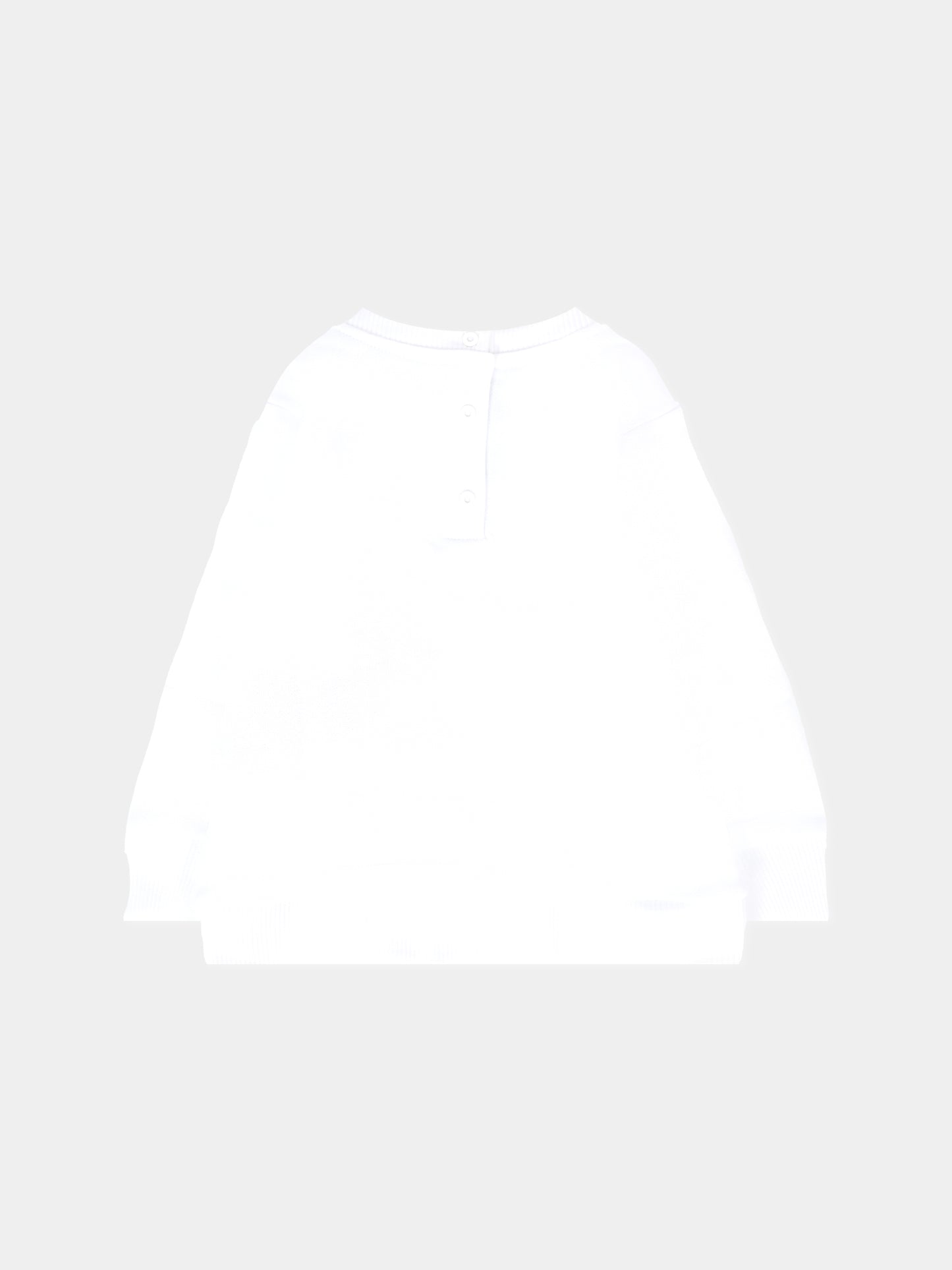 Felpa bianca per neonati con logo oro,Balmain Kids,BT4610 Z0081 100OR