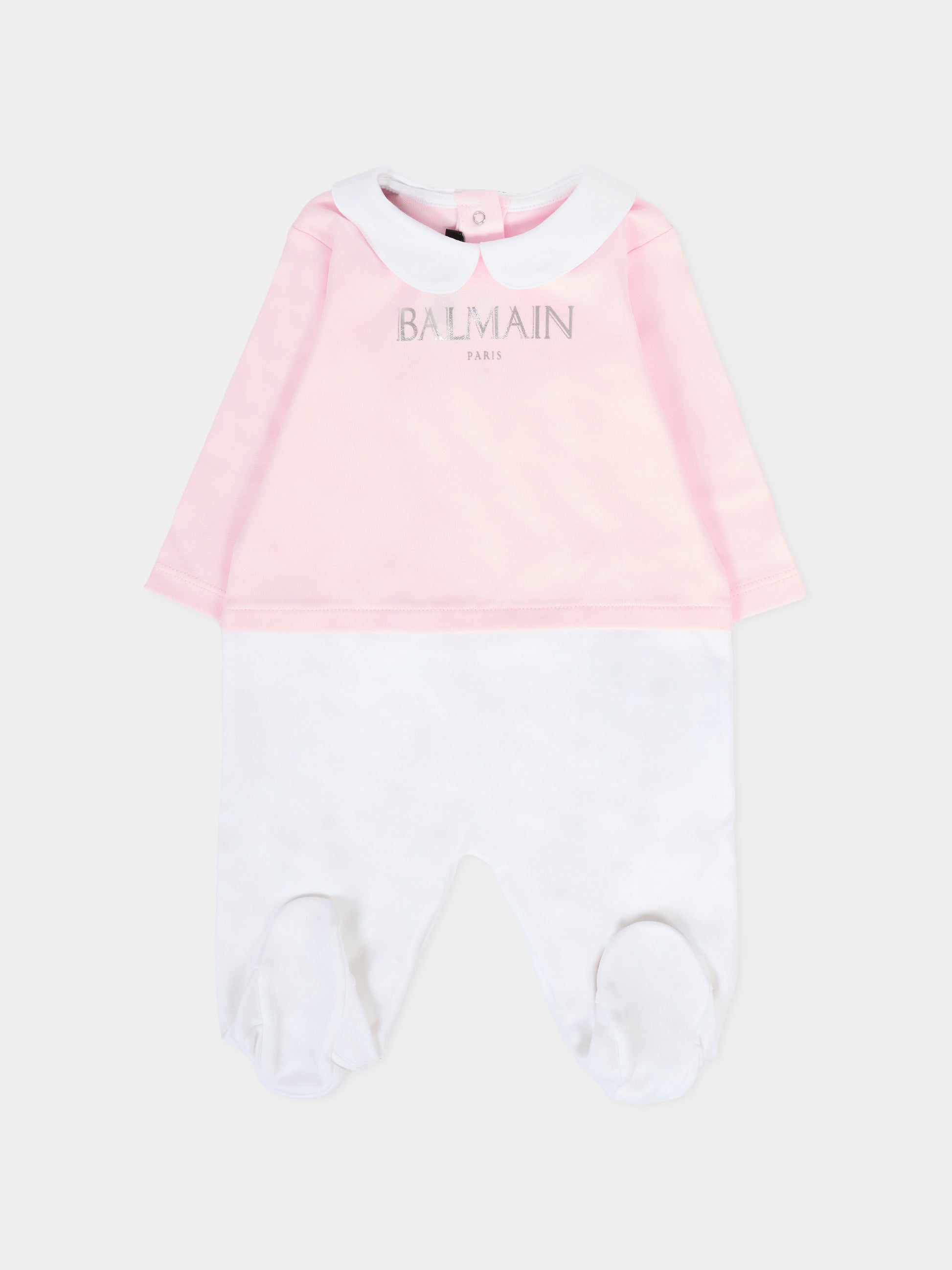 Set rosa per neonata con logo,Balmain Kids,BTB630 Z1769 540BC