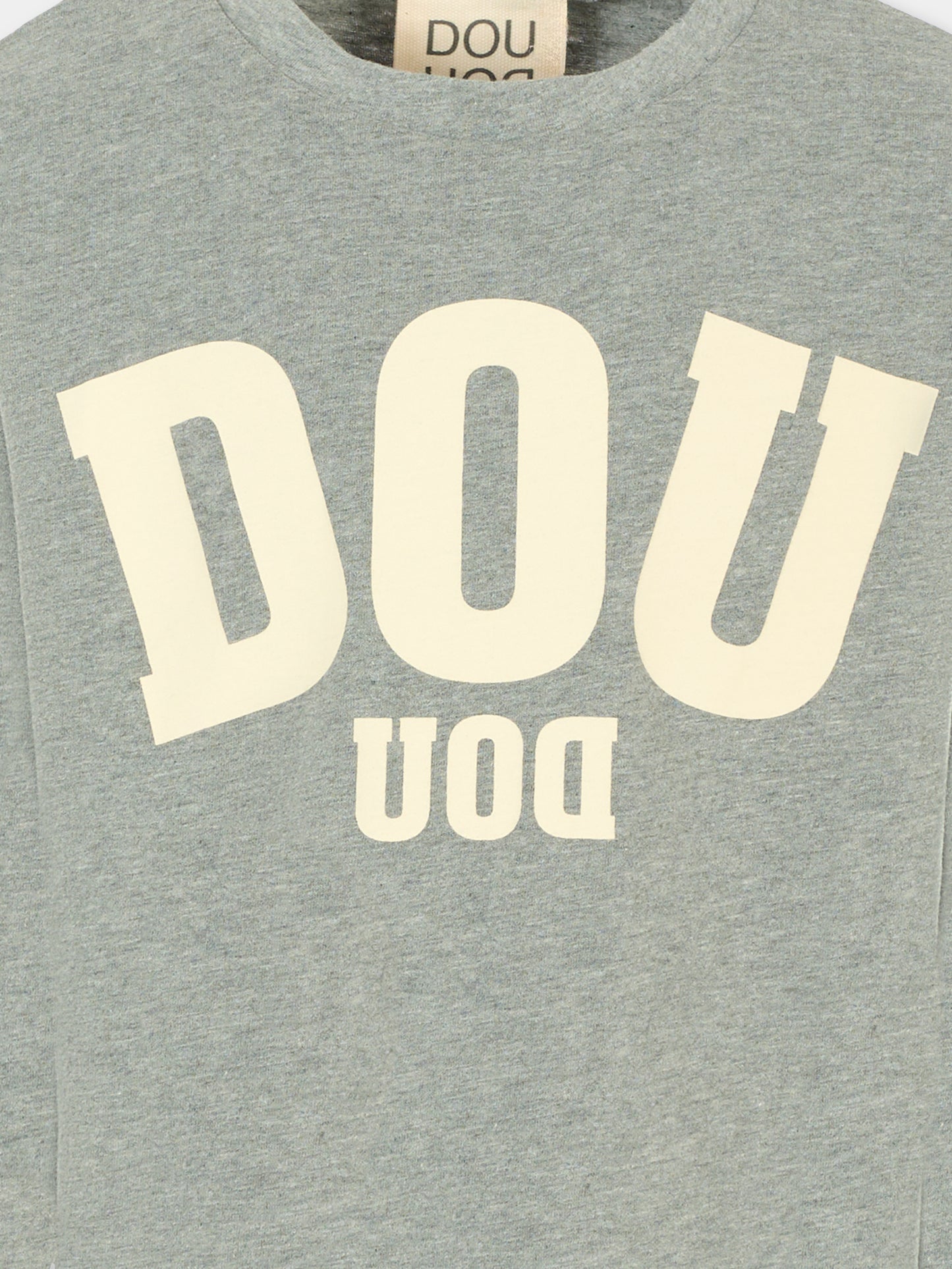 T-shirt grigia per bambina con logo,Douuod Kids,2R8O70 Z0762 918