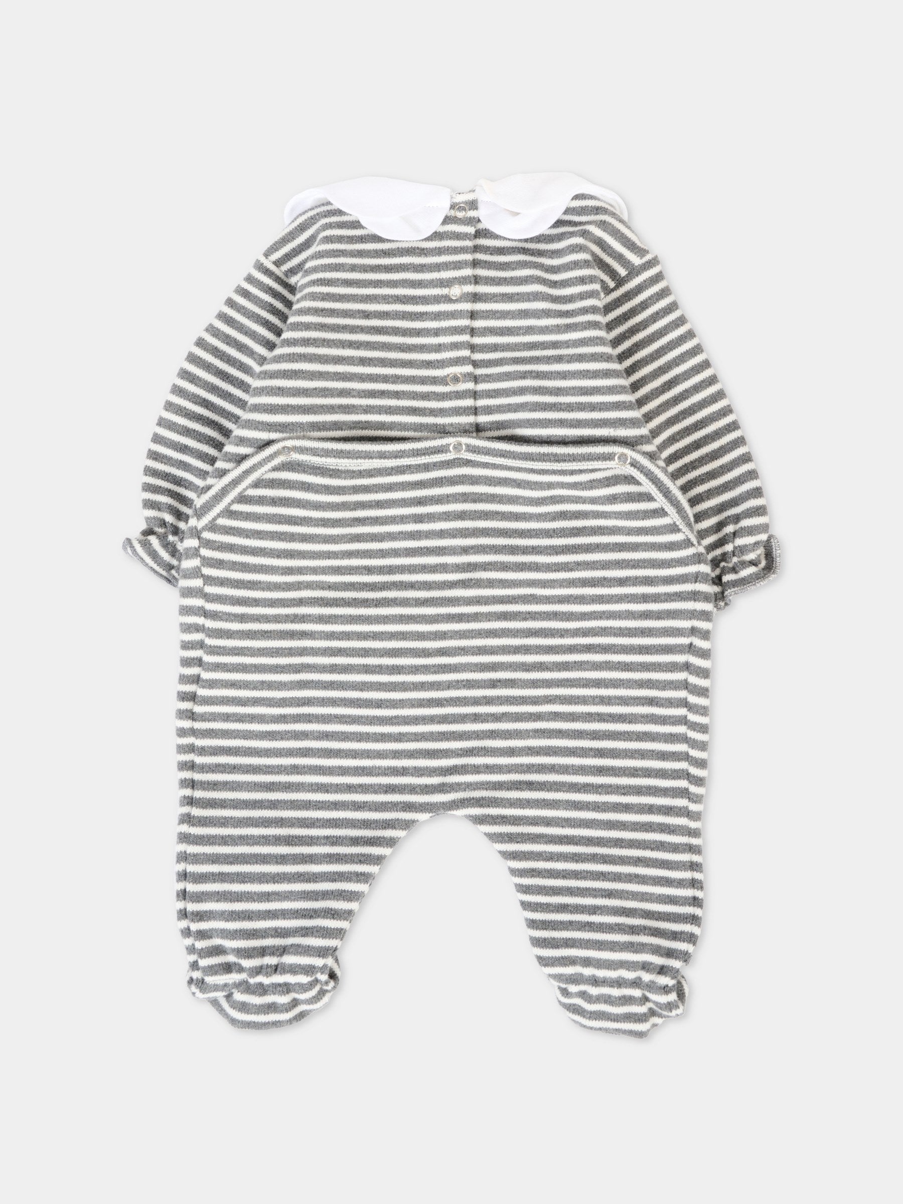 Tutina grigia per neonata con patch,Douuod Kids,DTA010 Z1639 105GR