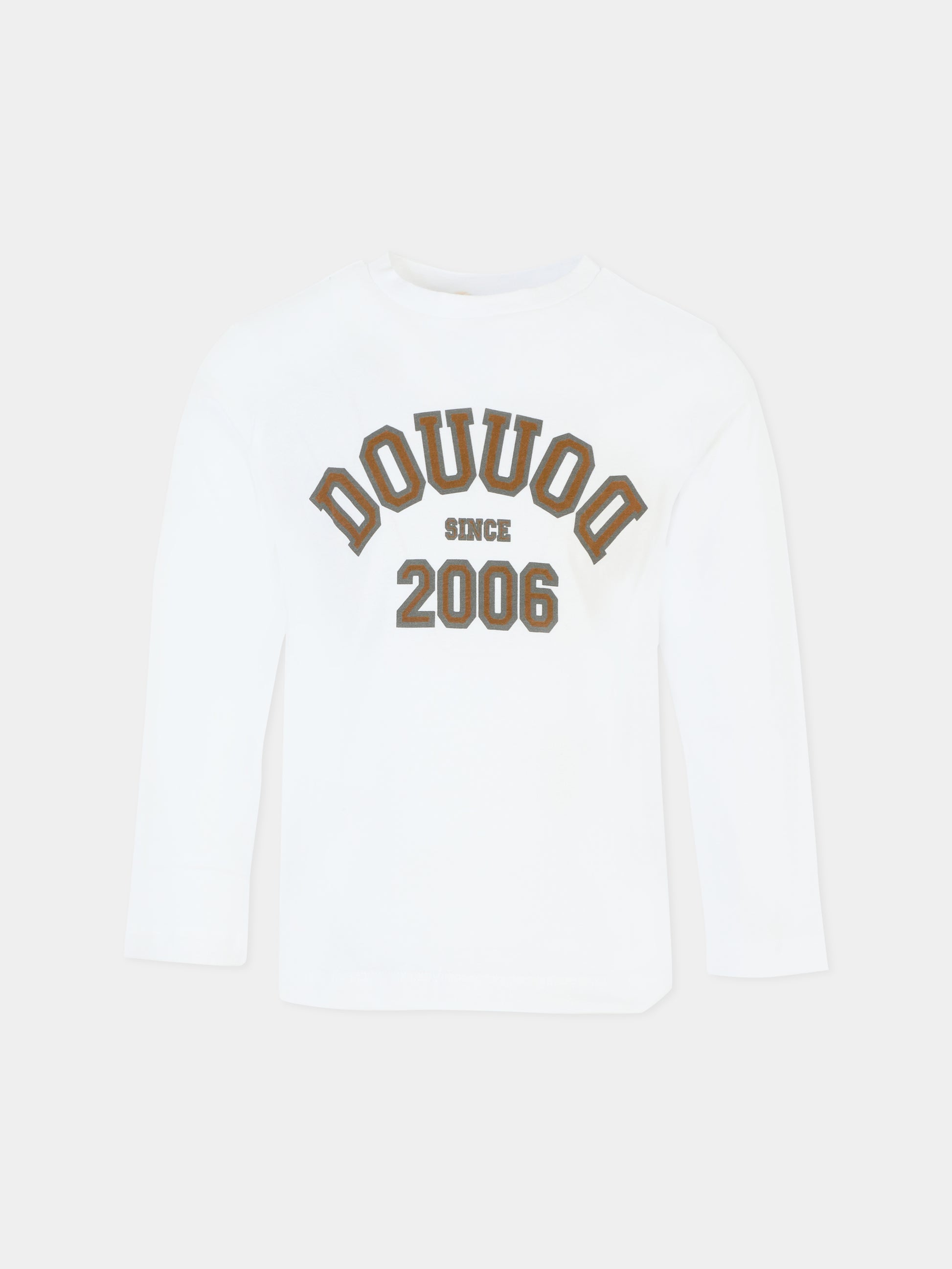T-shirt bianca per bambina con logo,Douuod Kids,DT8P20 Z0761 100