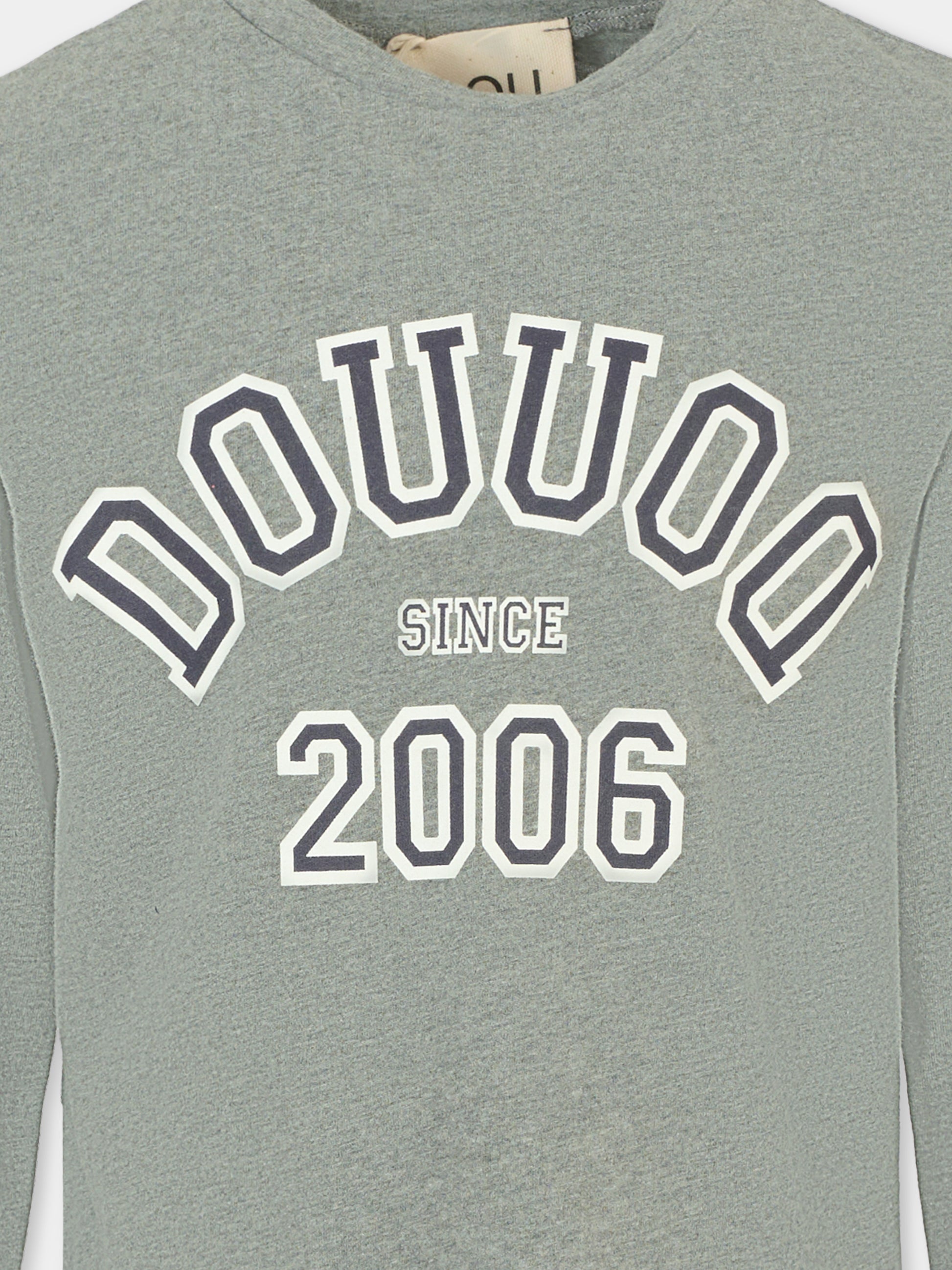 T-shirt grigia per bambina con logo e numeri,Douuod Kids,DT8P20 Z0762 809
