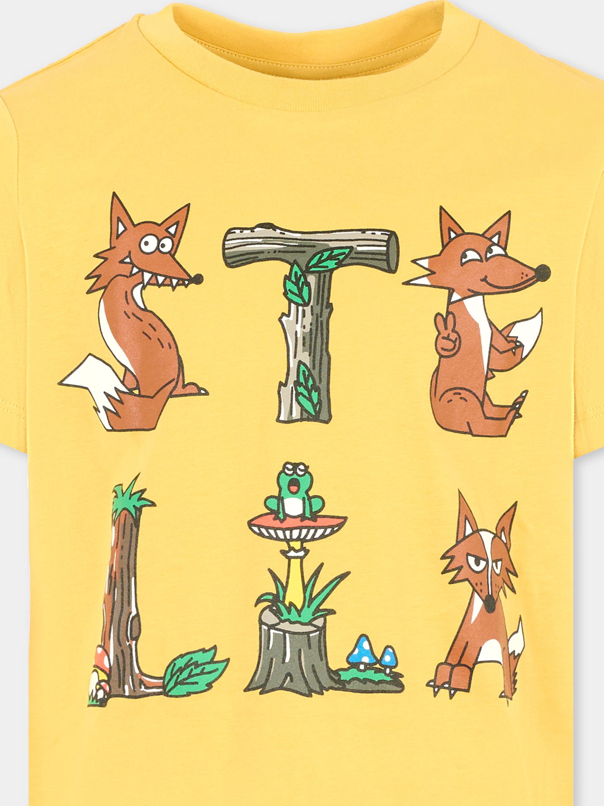 T-shirt gialla per bambino con logo,Stella Mccartney Kids,8R8O81 Z0434 108