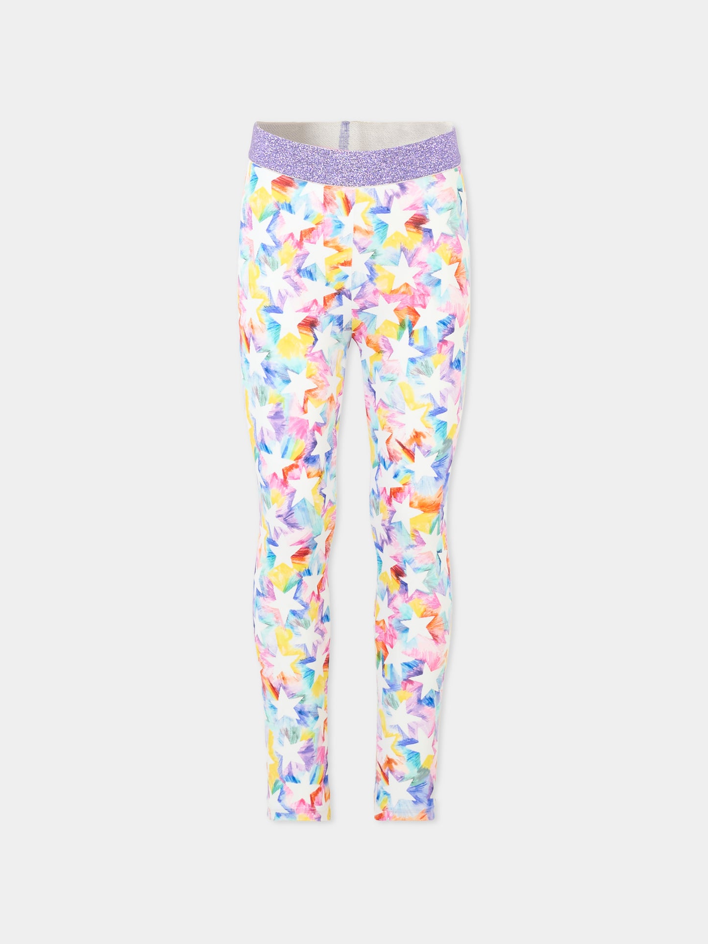 Leggings multicolor per bambina con stelle all over,Stella Mccartney Kids,TT6B80 Z1318 999MC