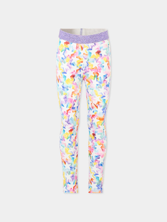 Leggings multicolor per bambina con stelle all over,Stella Mccartney Kids,TT6B80 Z1318 999MC