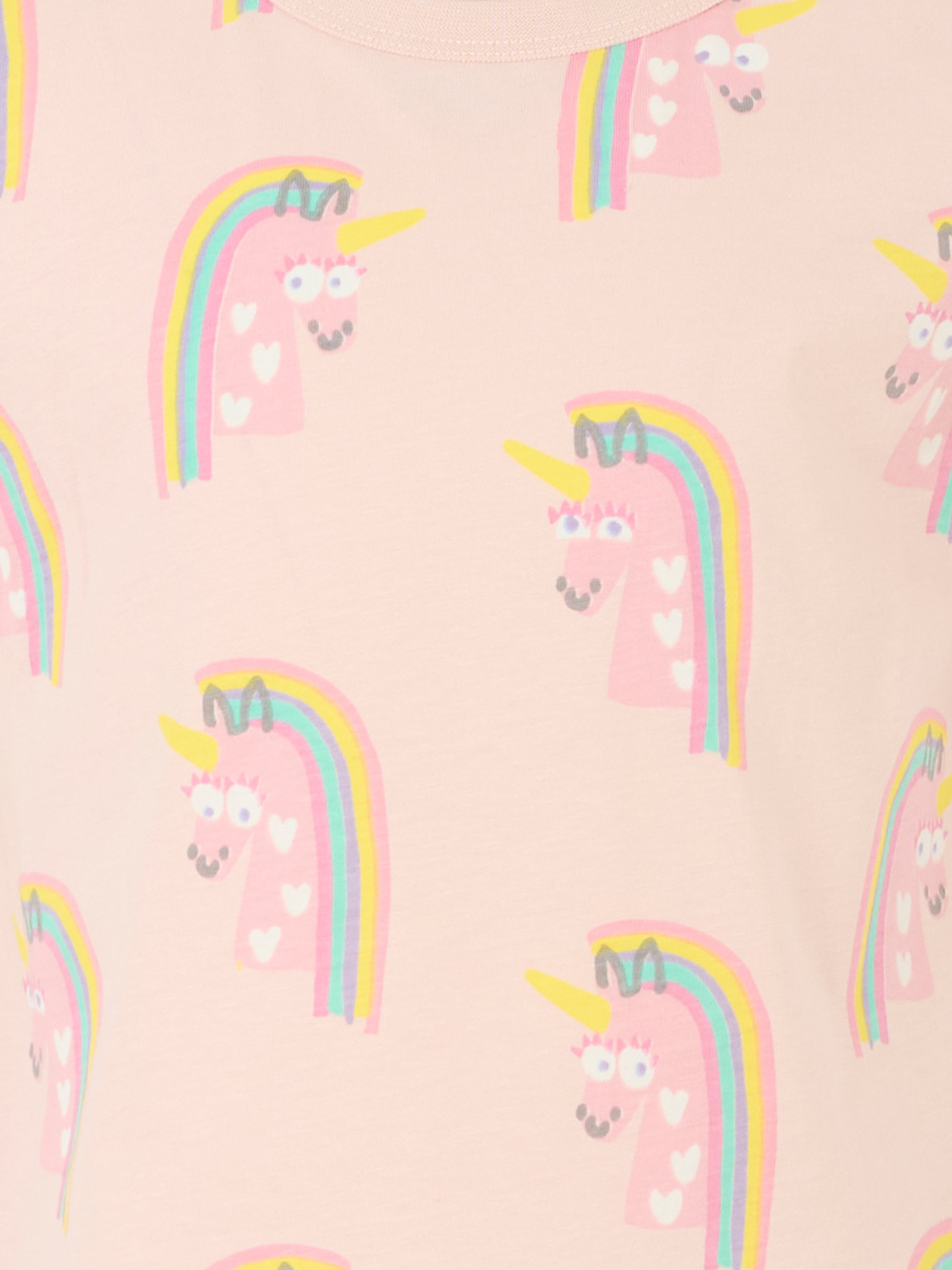 T-shirt rosa per bambina con unicorni,Stella Mccartney Kids,TT8E01 Z1343 505MC