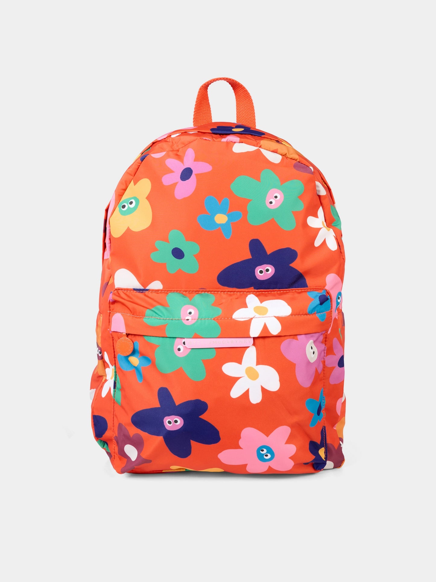 Zaino arancione per bambina con fiori,Stella Mccartney Kids,TT0C08 Z1282 437MC