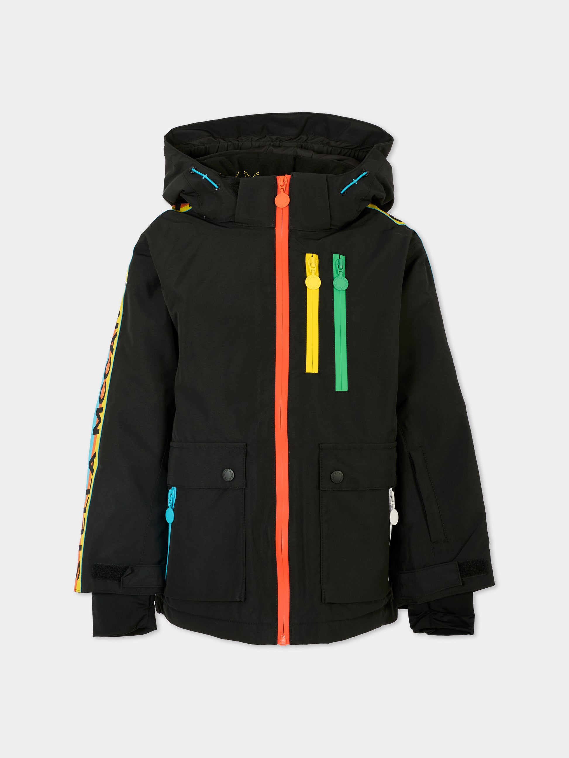 Giubbotto da neve nero per bambini con logo,Stella Mccartney Kids,TV2R20 Z0432 930