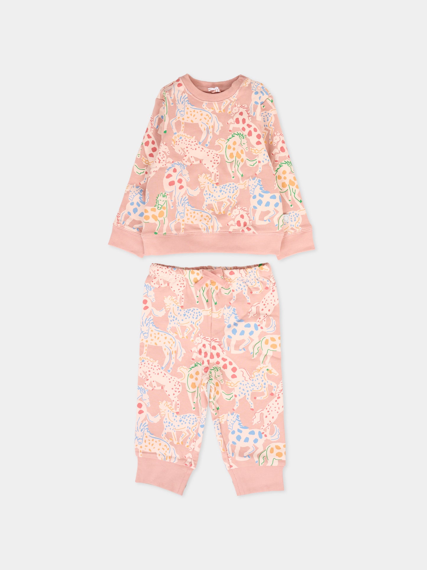 Completo rosa per neonata con cavalli,Stella Mccartney Kids,TV3050 Z2233 50UMC