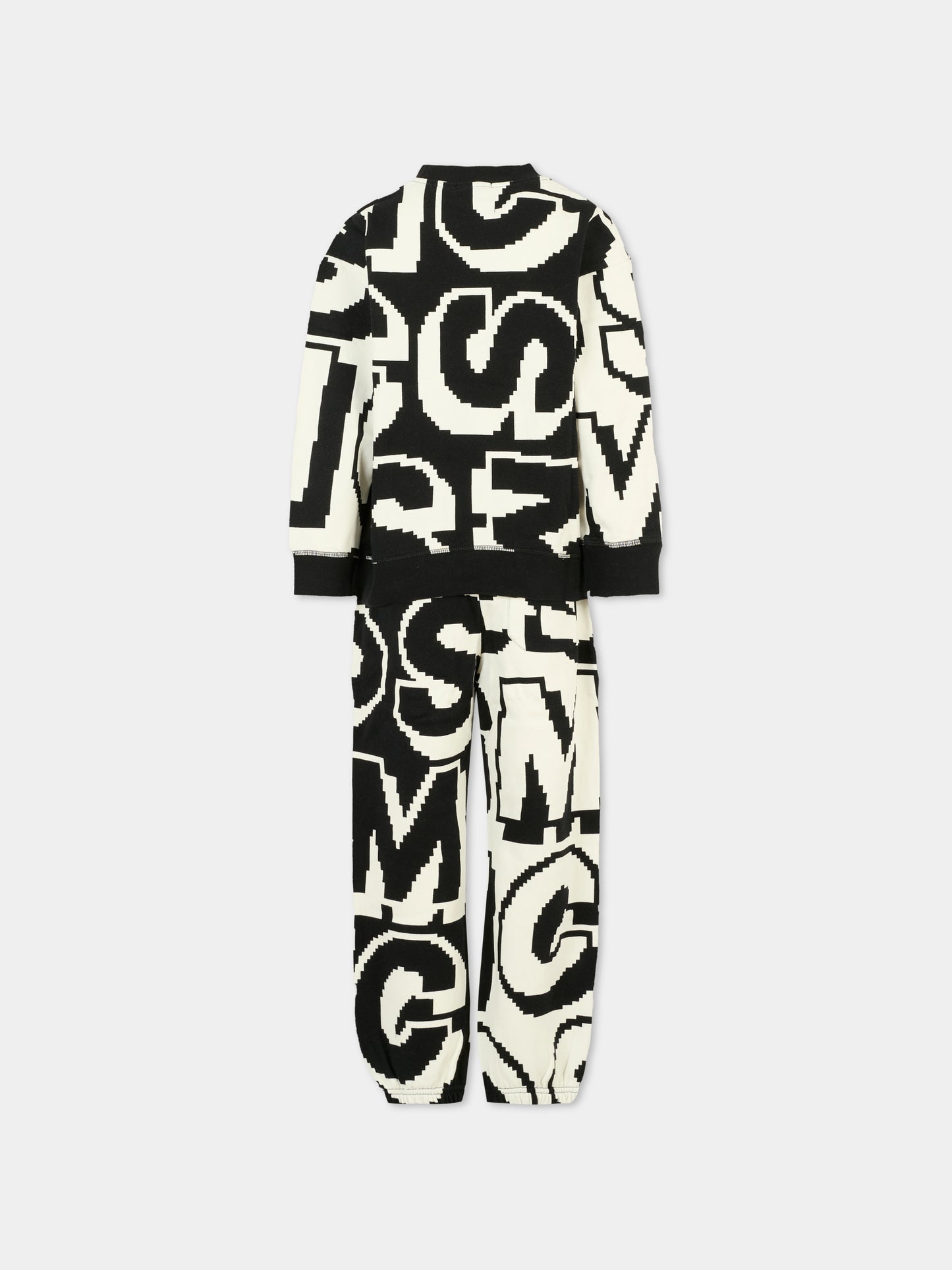 Completo nero per bambino con logo bianco,Stella Mccartney Kids,TV3Q00 Z2153 930MC