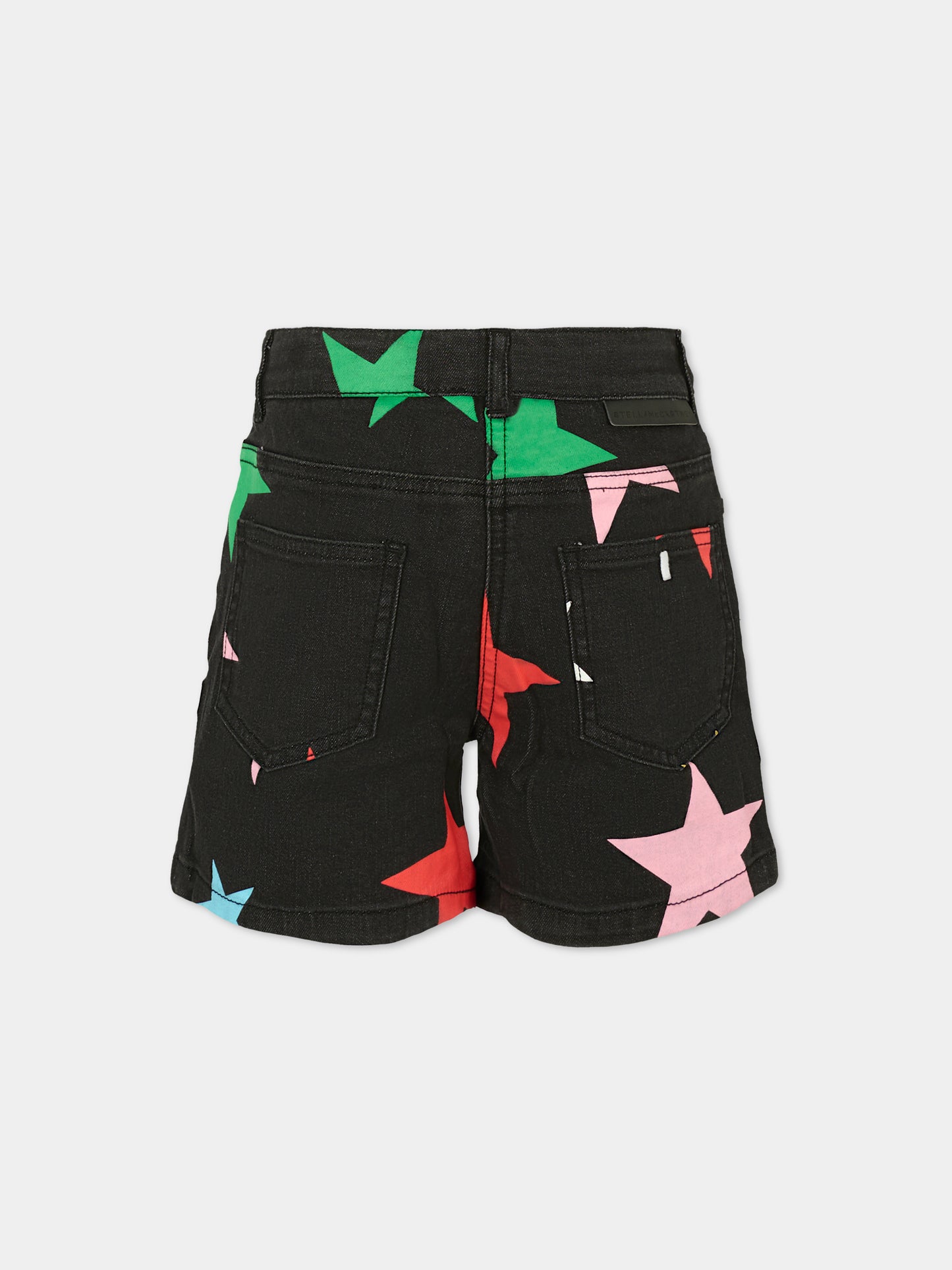 Shorts neri per bambina con stelle,Stella Mccartney Kids,TV6B89 Z2031 930MC