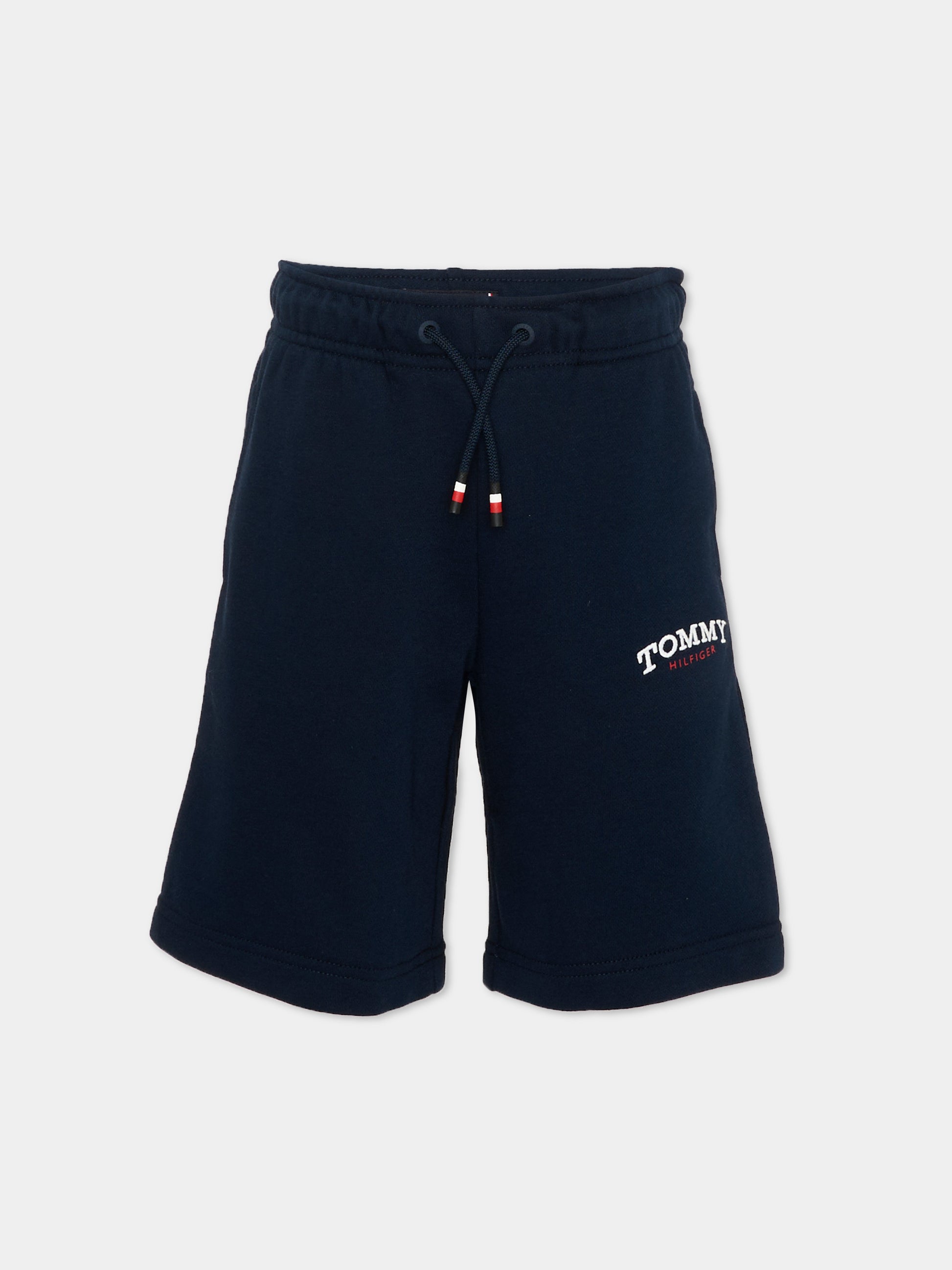 Shorts sportivi blu per bambino con logo,Tommy Hilfiger Junior,KB0KB10242 C1G