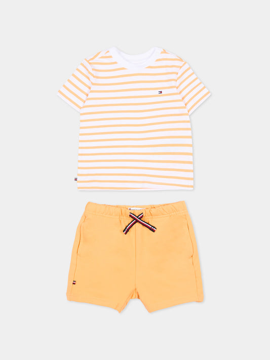 Completo sportivo arancione per neonato a righe,Tommy Hilfiger Junior,KN0KN02379 SEV