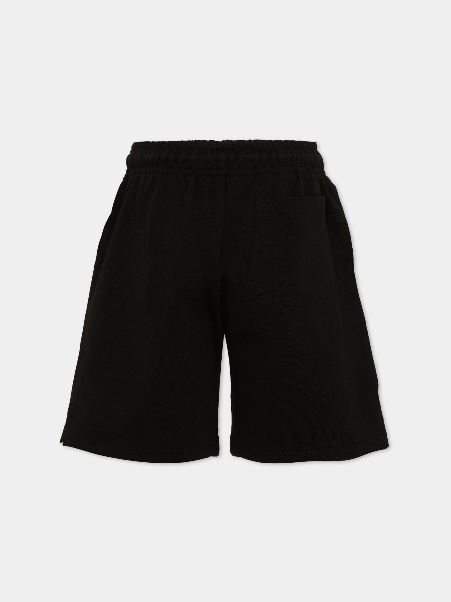 Shorts sportivi neri per bambini con logo,Calvin Klein Kids,LV1CKSJC51 BEH