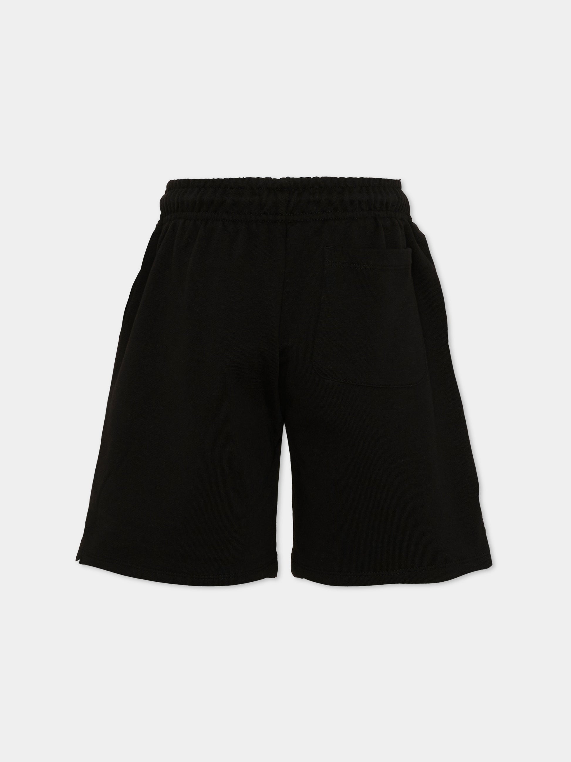 Shorts sportivi neri per bambini con logo,Calvin Klein Kids,LV1CKSJC51 BEH