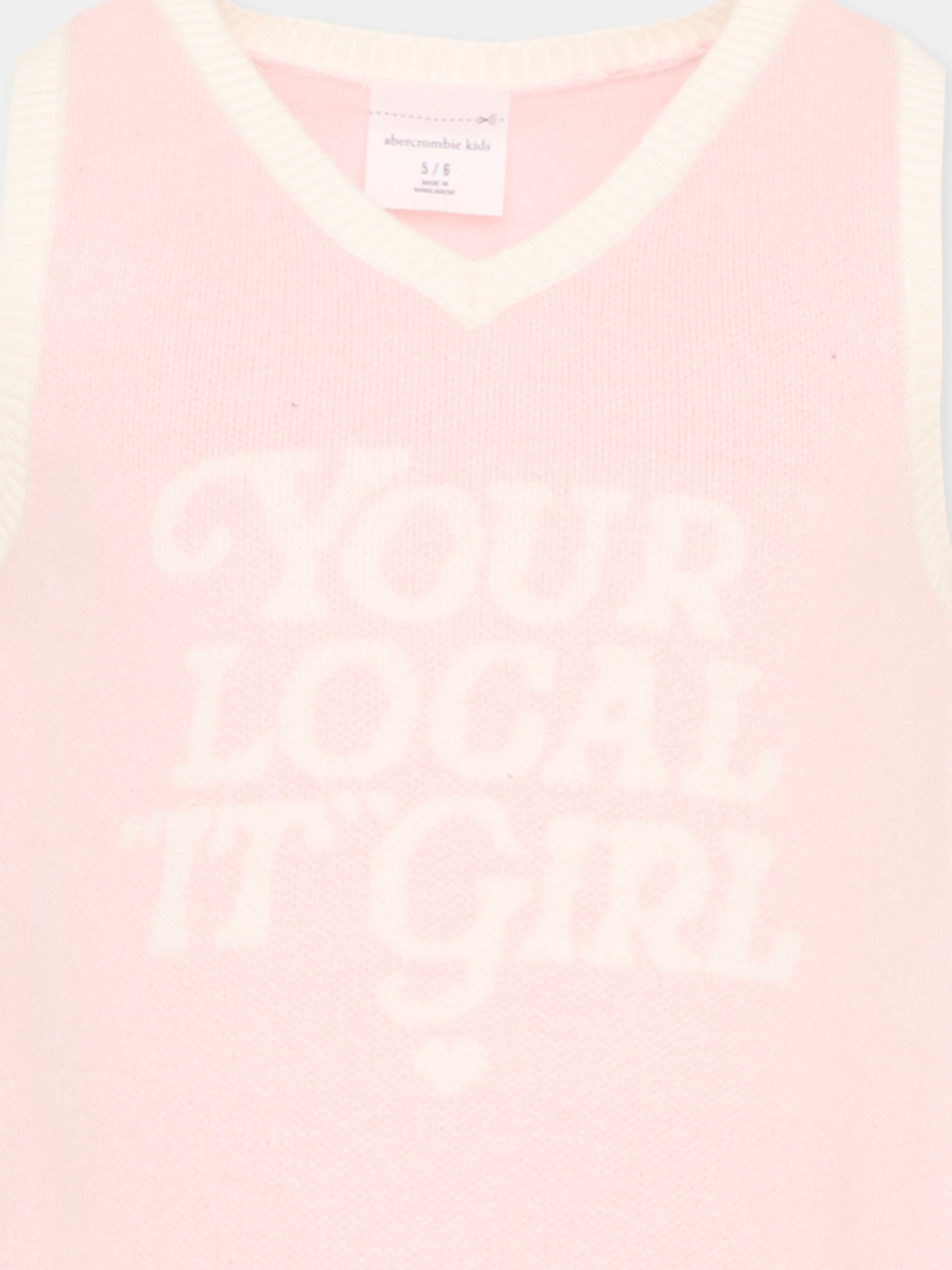 Gilet rosa per bambina con scritta,Abercrombie & Fitch,43AM35 AGX