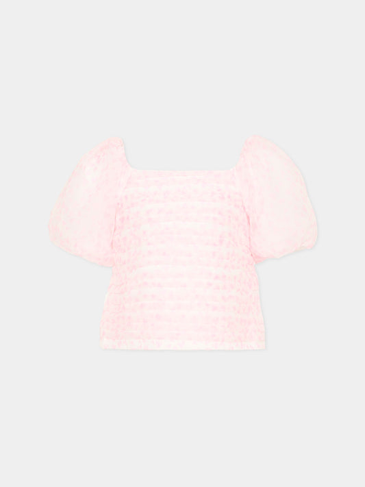 Top rosa per bambina con cuori,Abercrombie & Fitch,43AM53 AMR