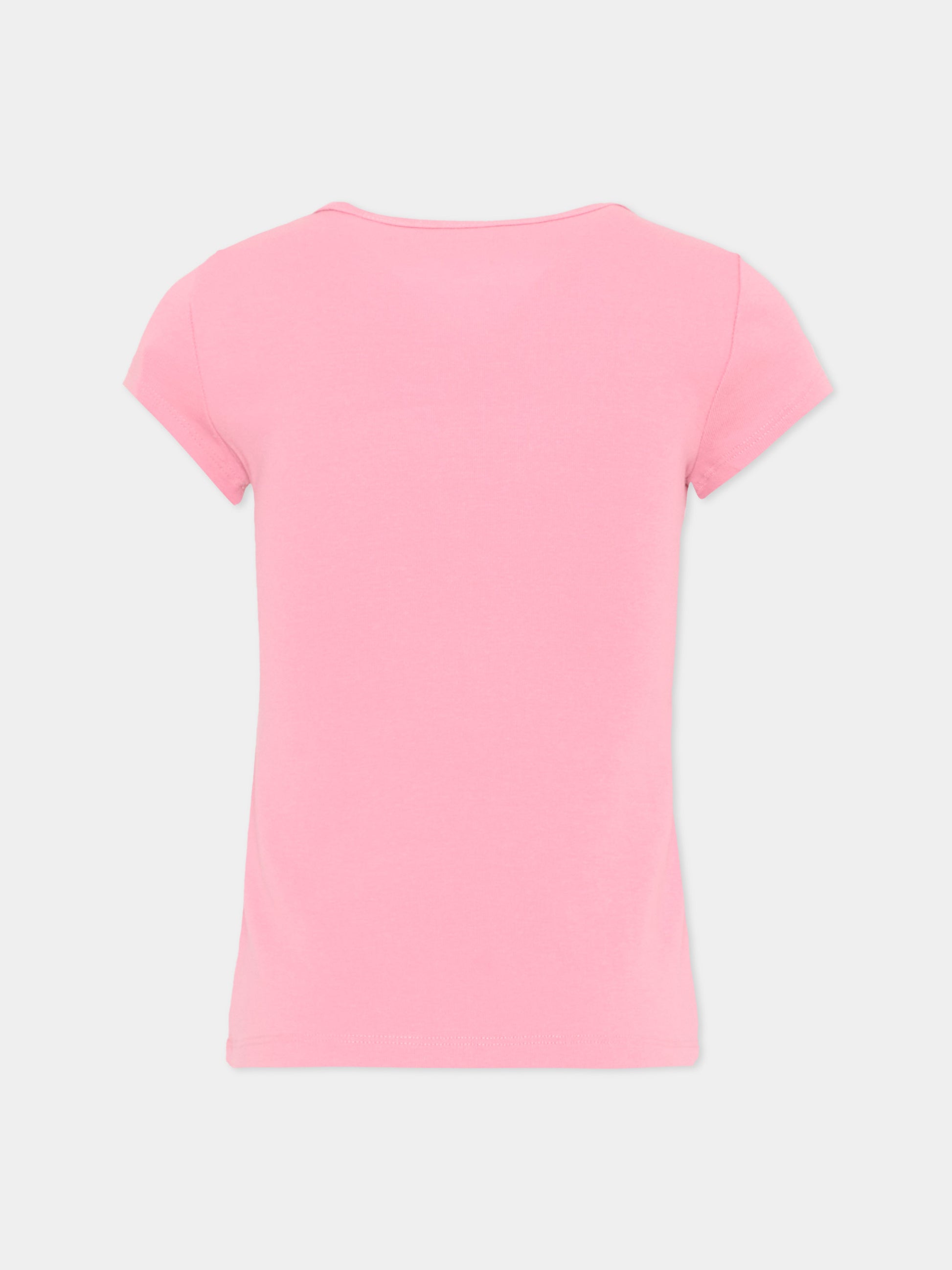 T-shirt rosa per bambina con stampa,Abercrombie & Fitch,43AN35 AMR