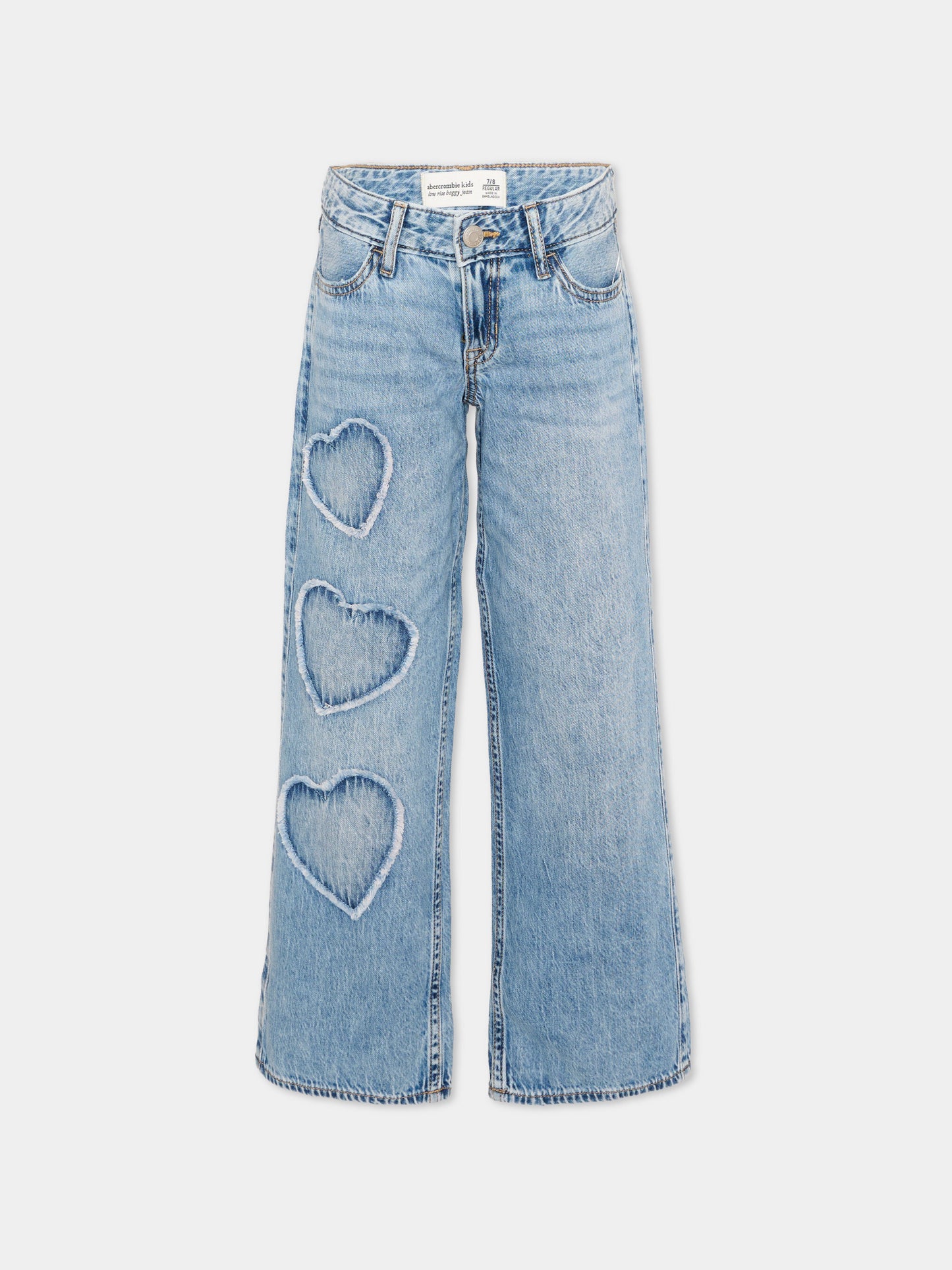Jeans denim per bambina con cuori,Abercrombie & Fitch,43AN54 MHN