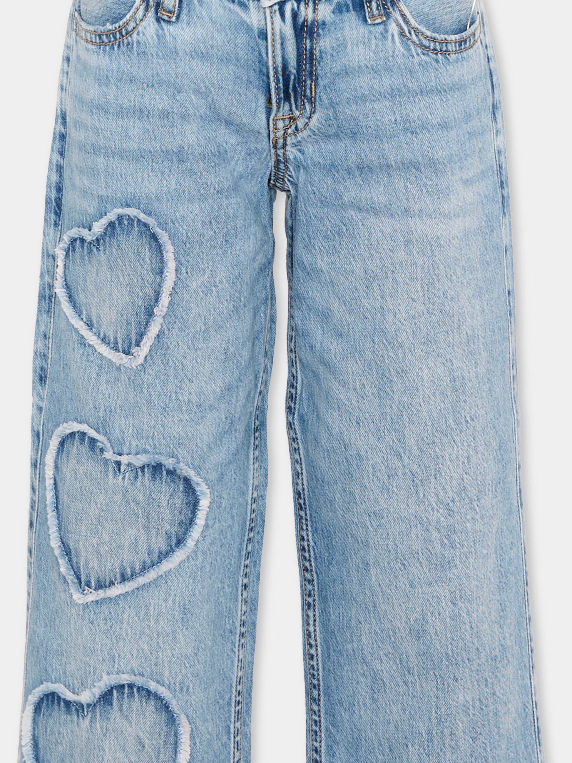 Jeans denim per bambina con cuori,Abercrombie & Fitch,43AN54 MHN