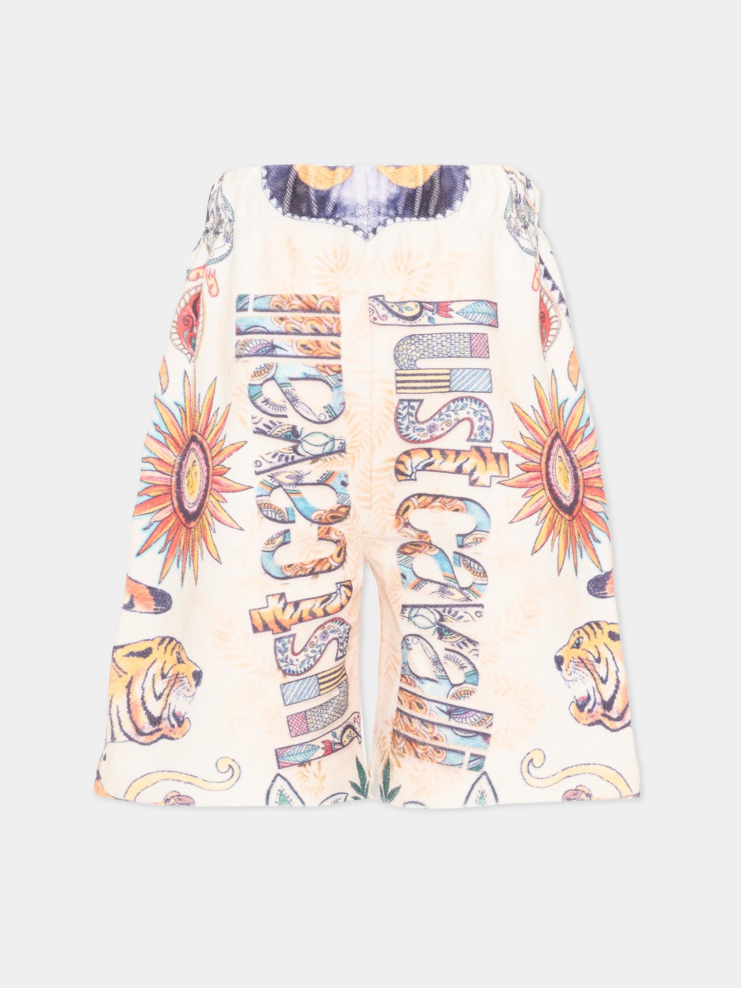 Shorts multicolor per bambino con stampa giungla,Just Cavalli Kids,JBP26082BE INDIA DIGITAL