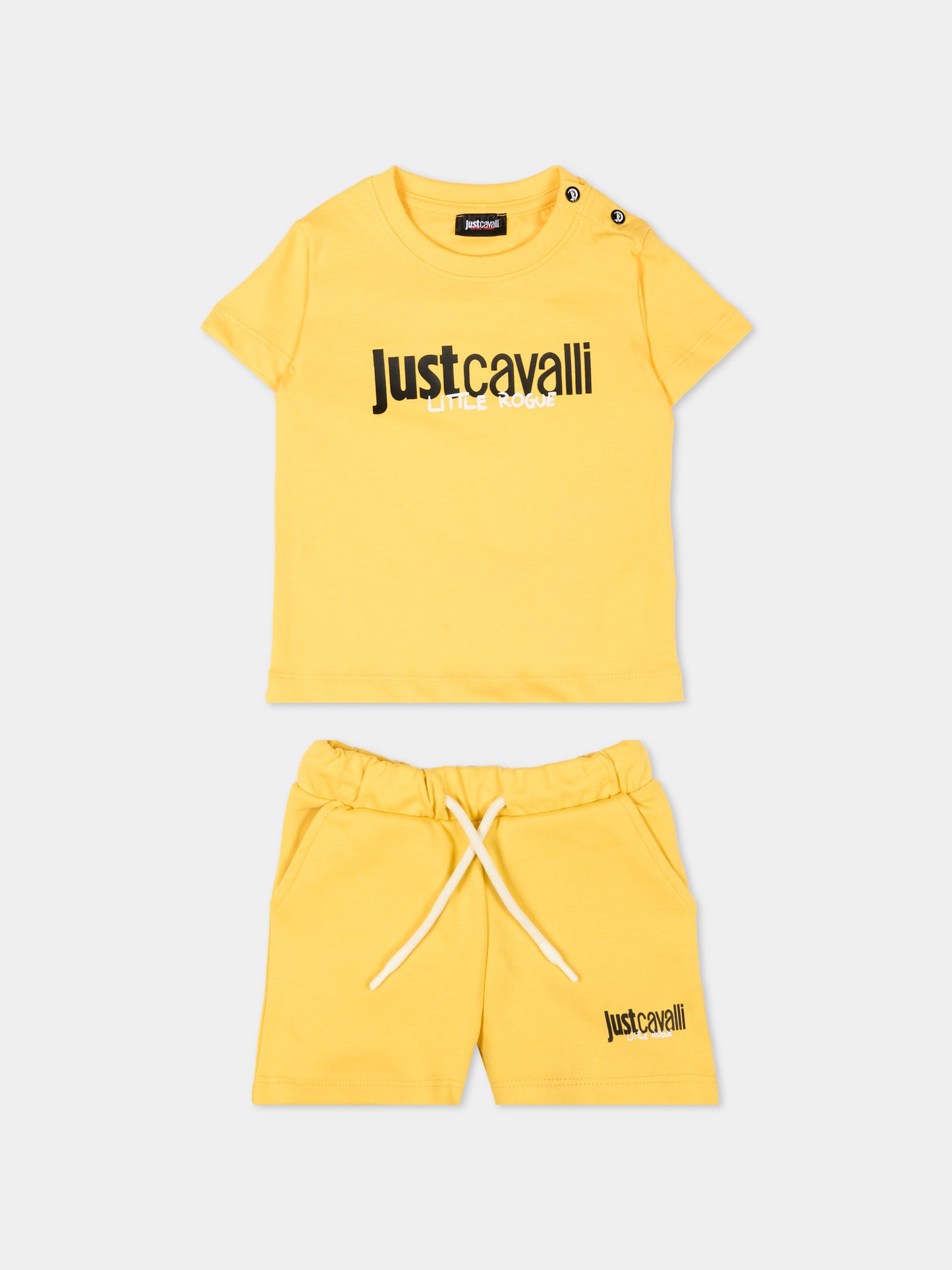 Completo sportivo giallo per neonato con logo,Just Cavalli Kids,JIP26090CJ YELLOW DAFFODIL