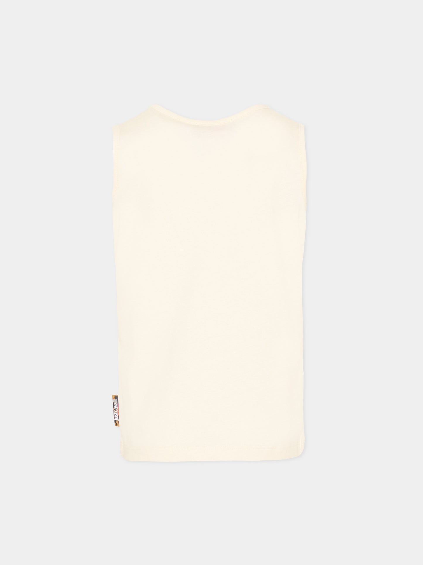 Canotta avorio per bambina con stampa tigri,Just Cavalli Kids,JGP26124CN PRISTINE