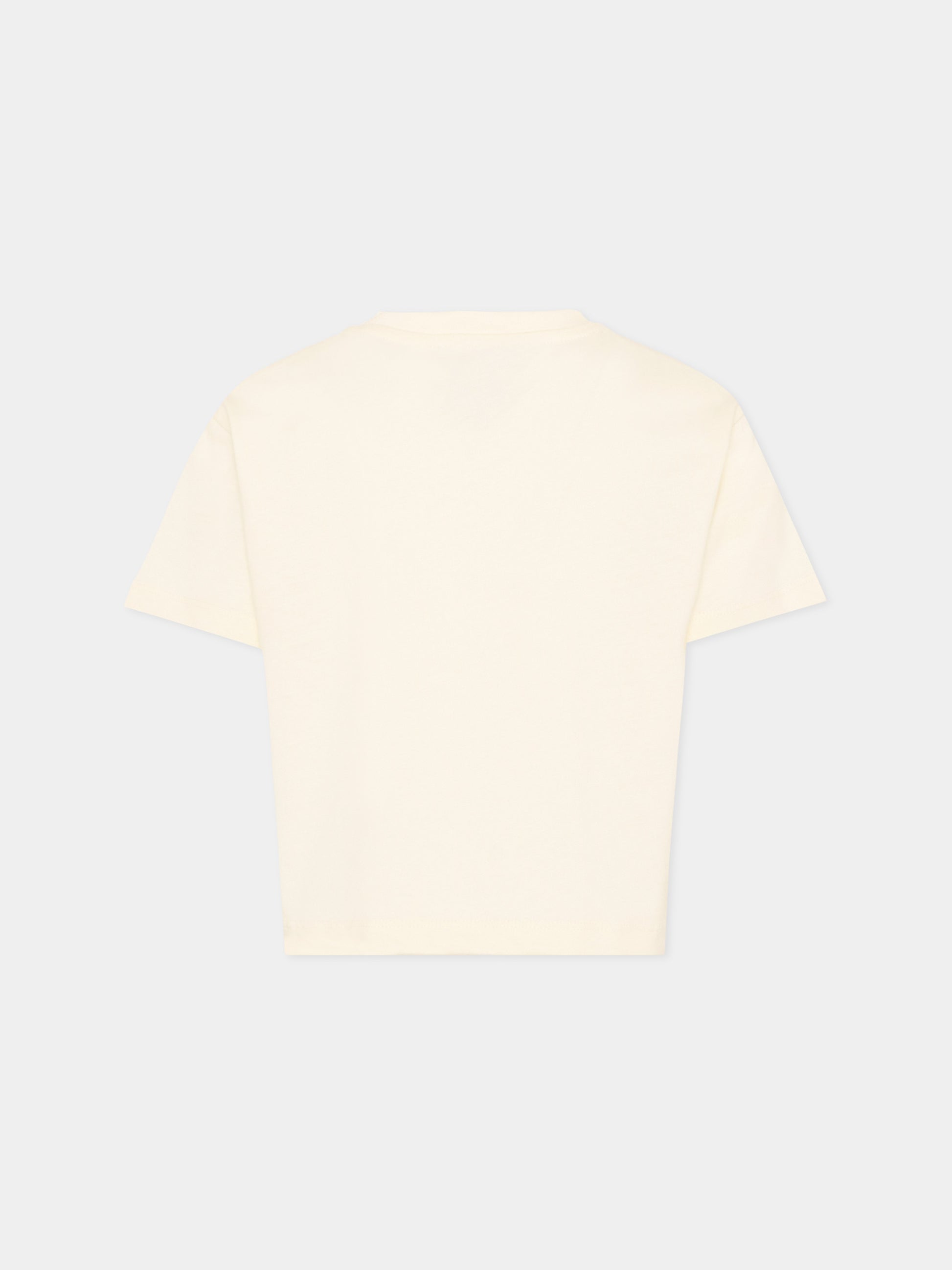 T-Shirt avorio per bambina con logo,Just Cavalli Kids,JGP26114TS PRISTINE