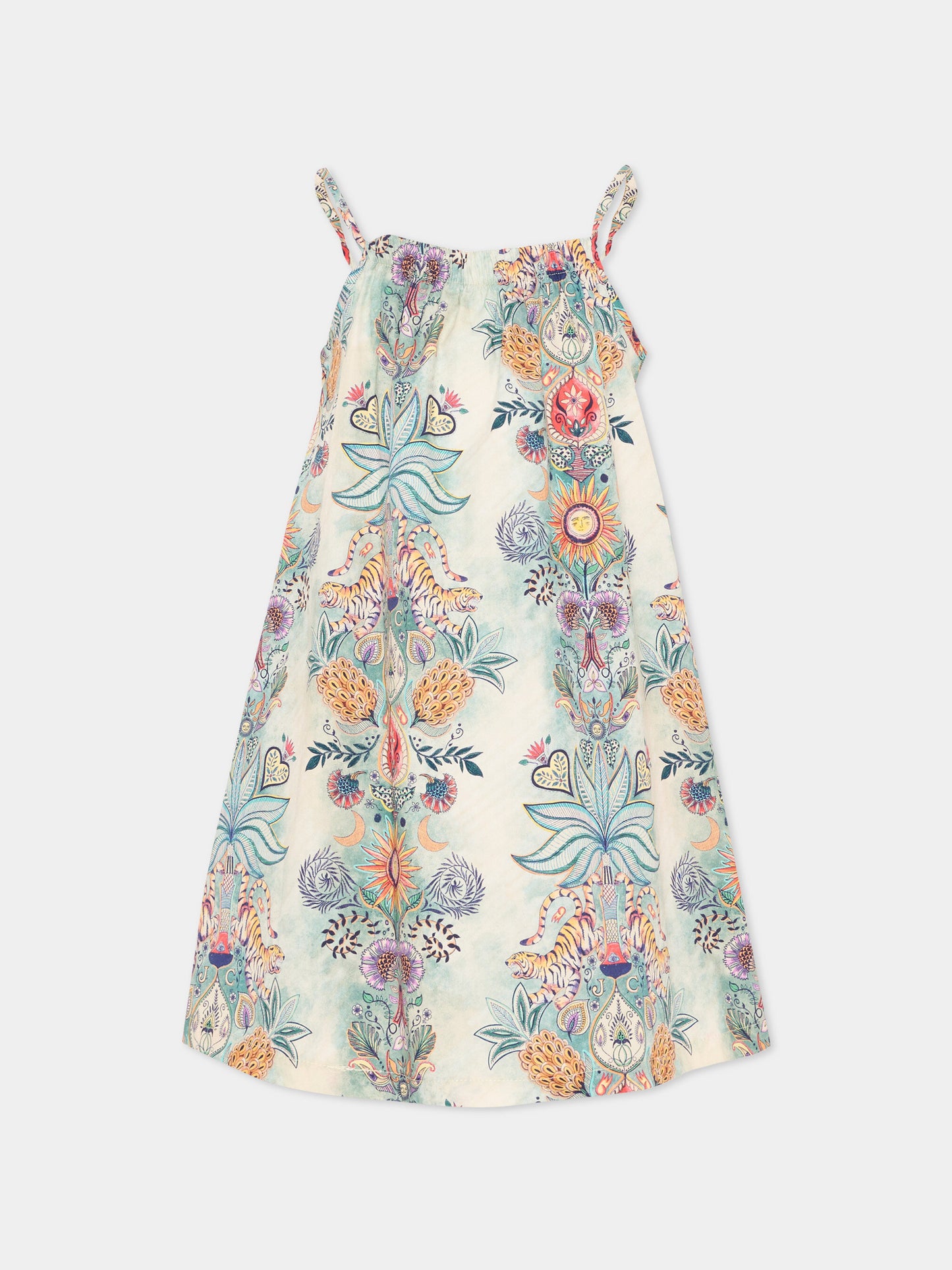 Vestito multicolor per bambina con stampa Tropical Garden,Just Cavalli Kids,JIP26112VE TROPICAL GARDEN