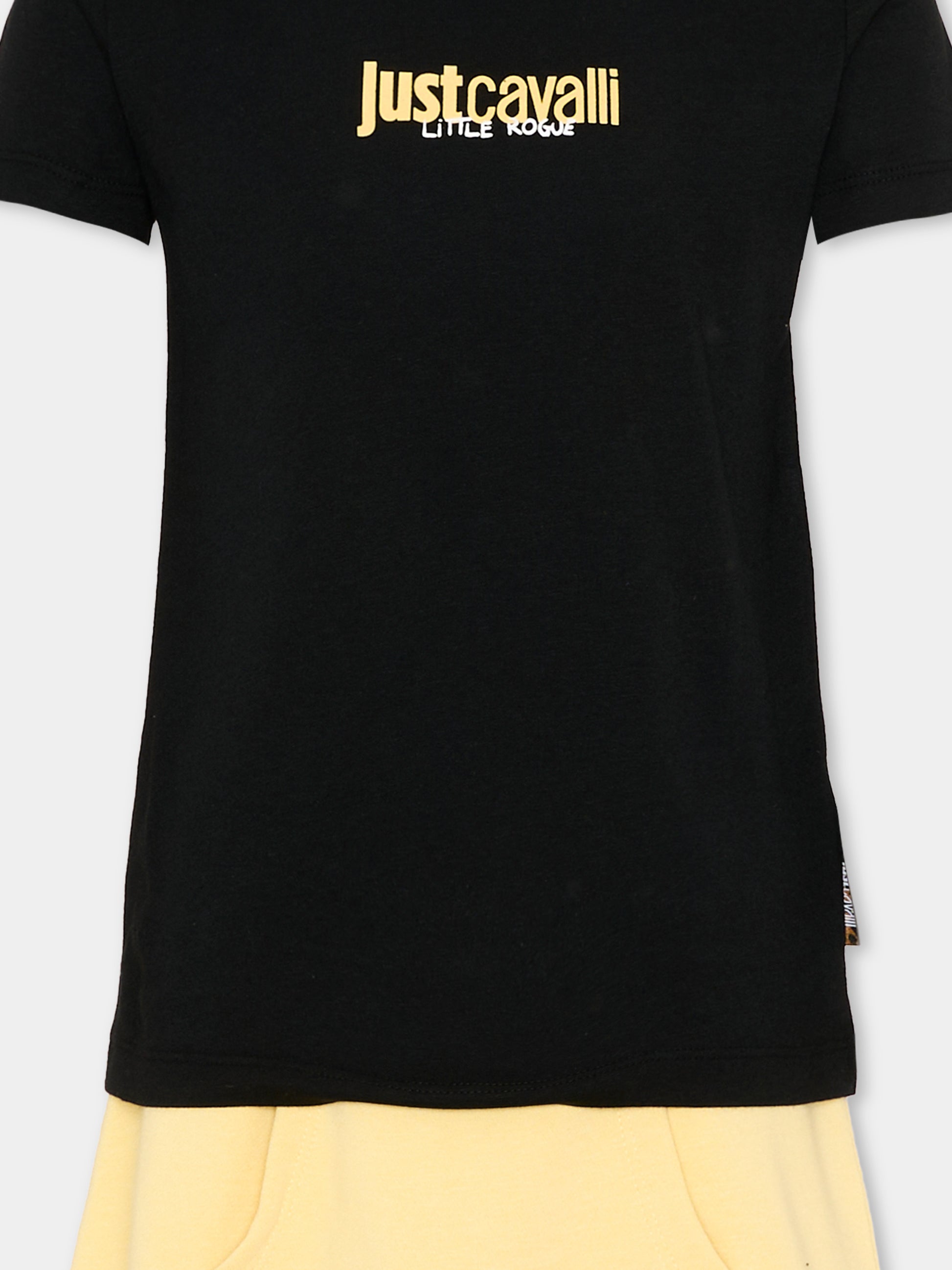 Completo sportivo nero per bambina con logo,Just Cavalli Kids,JIP26035CJ BLACK