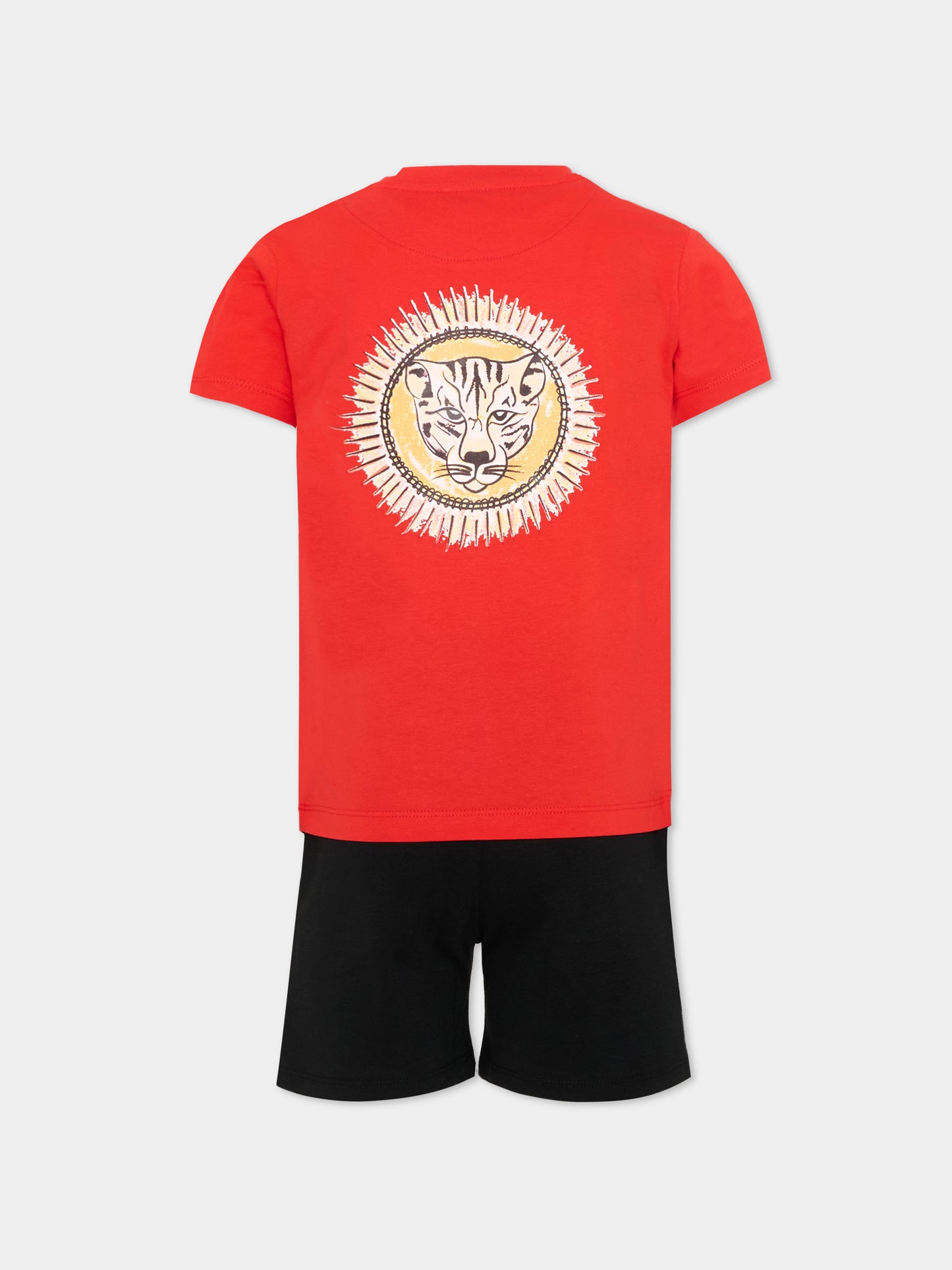 Completo sportivo rosso per bambini con logo,Just Cavalli Kids,JIP26090CJ RED FLAME SCARLAT