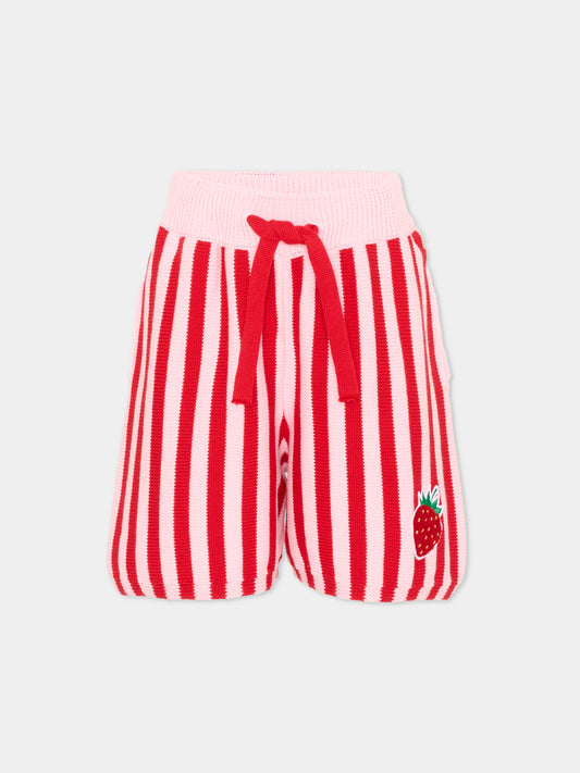 Shorts multicolor per bambina a righe,Joshua Sanders Kidz,K36A2SK09RE