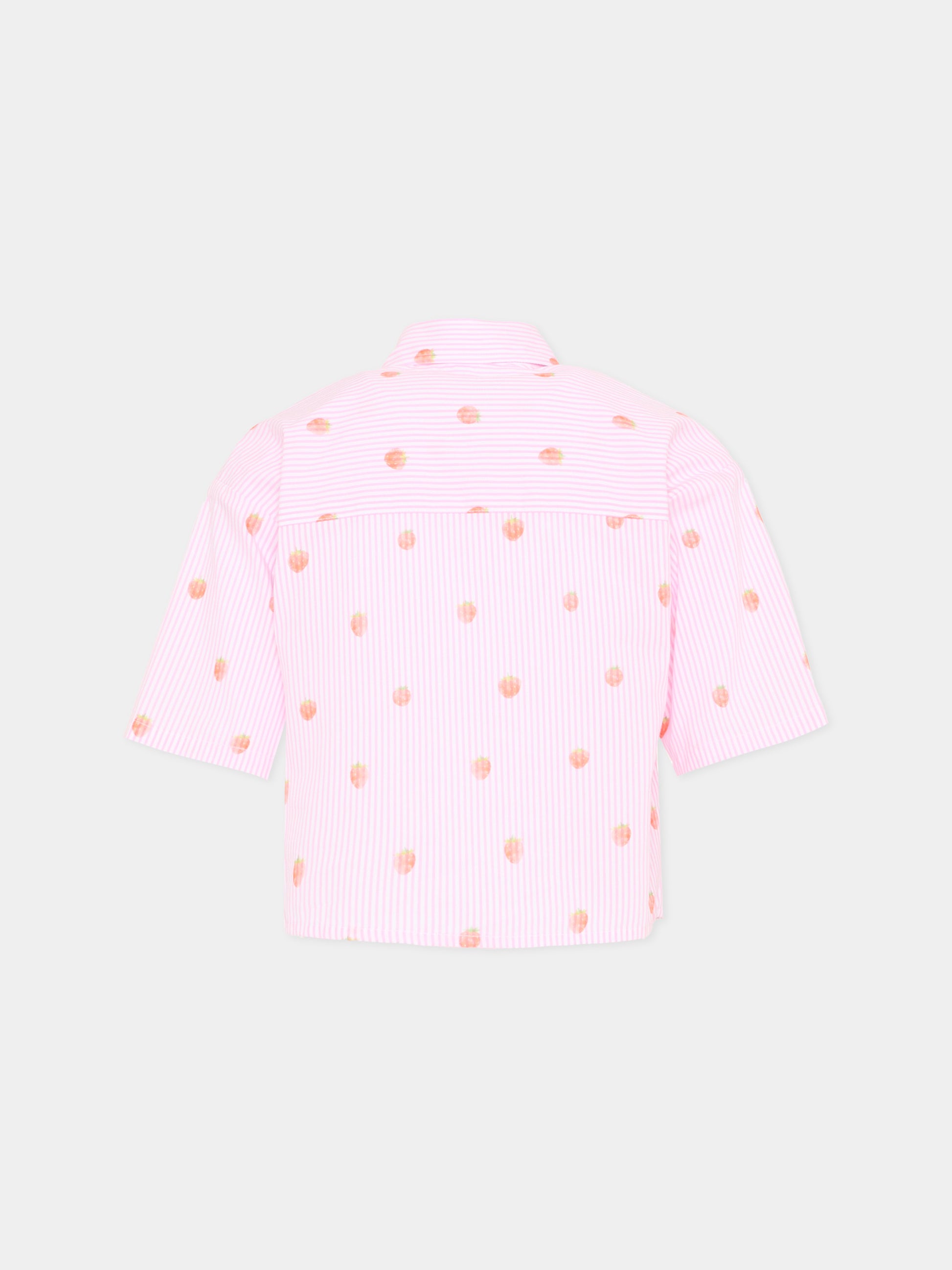 Camicia rosa per bambina con fragole,Joshua Sanders Kidz,K36A3SH00PK