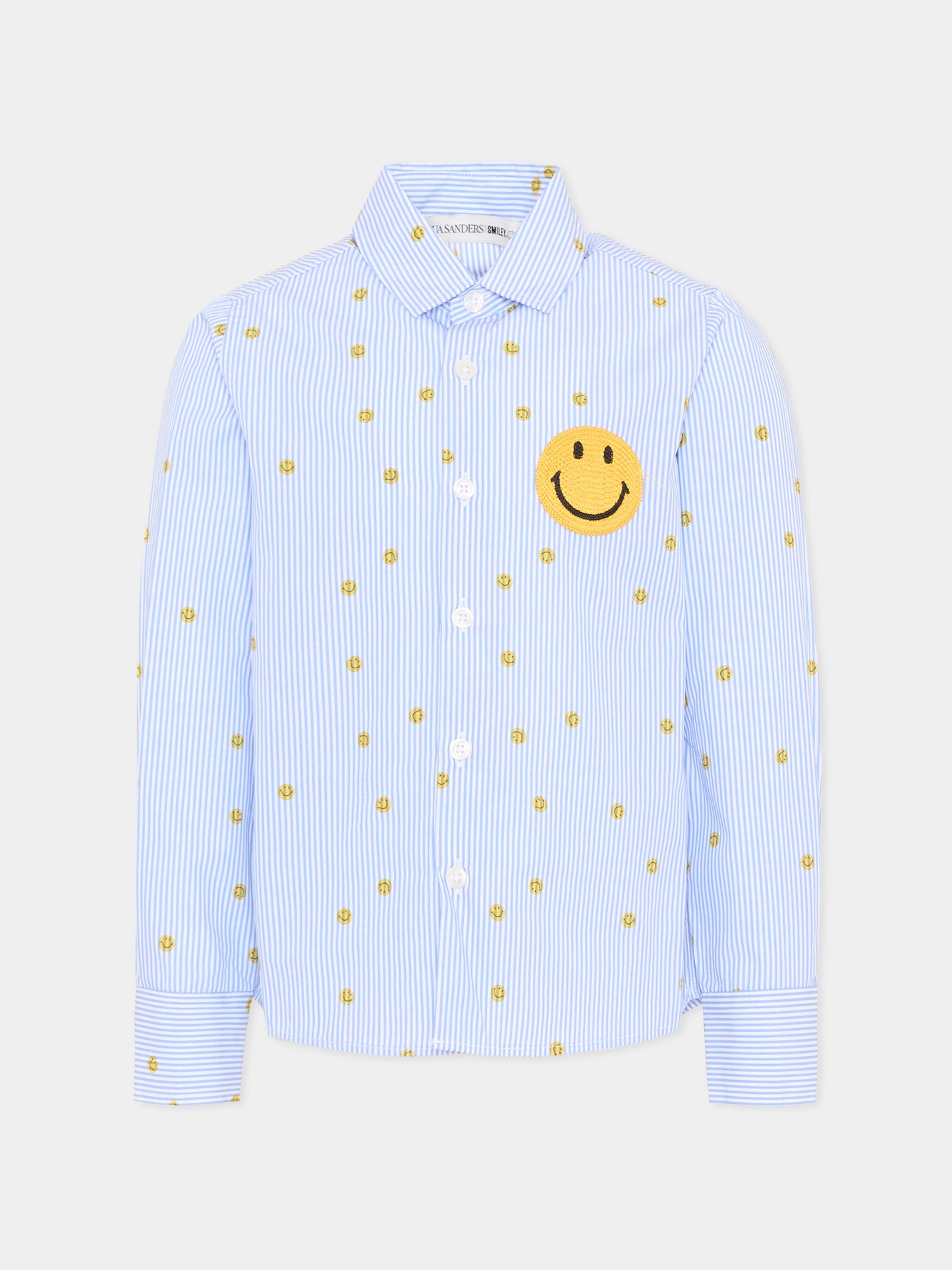 Camicia celeste per bambini con smile,Joshua Sanders Kidz,K36A3SH02BU