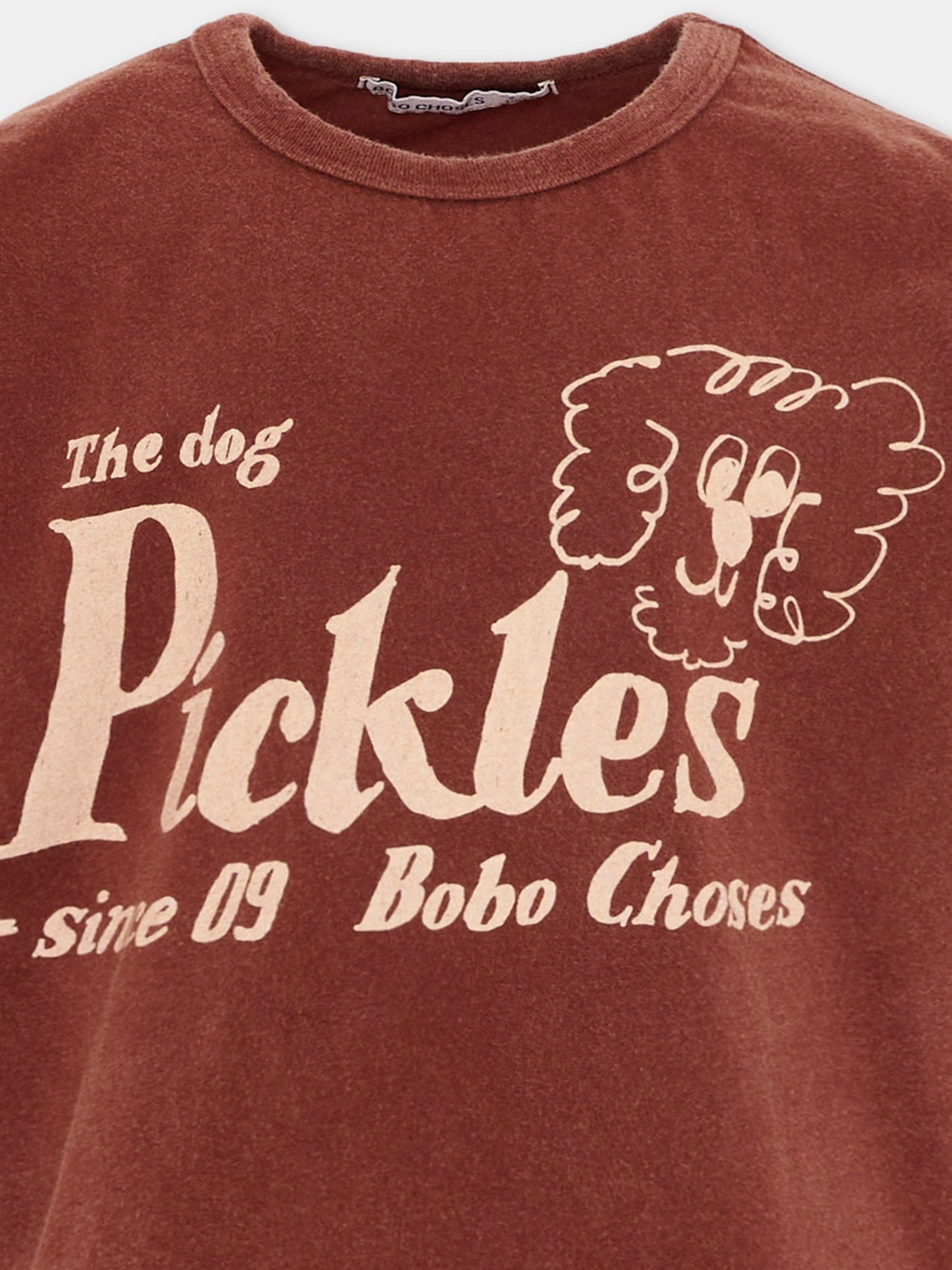 T-shirt marrone per bambina con logo,Bobo Choses,B126AC005