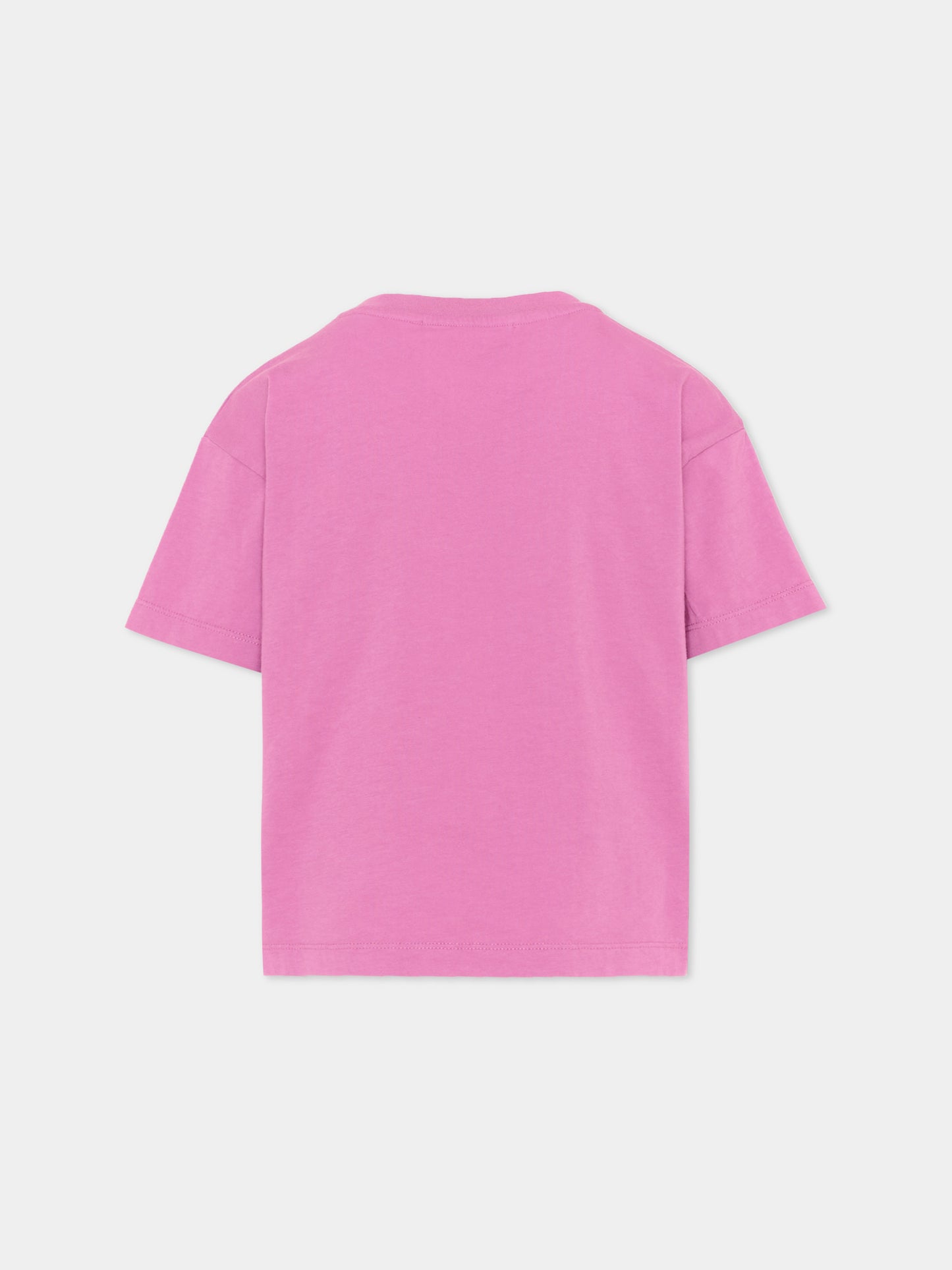T-shirt viola per bambina con logo floreale,Bobo Choses,B126AC007